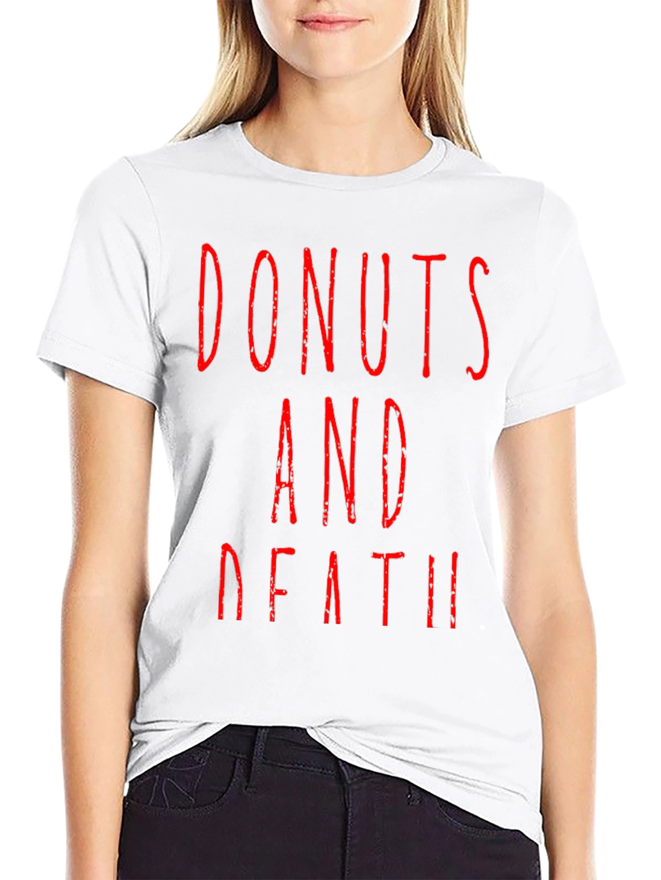 Black Donuts And Death Graphic Tee - Black T-Shirt view 9