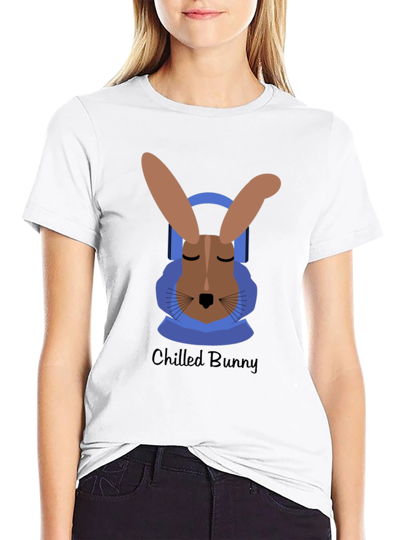 Black Chilled Bunny Graphic Tee - Relaxed Style view 9