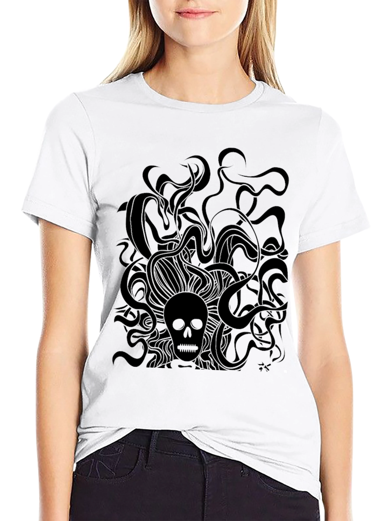 Black Dark Skull Graphic Tee - Premium Cotton Comfort view 9
