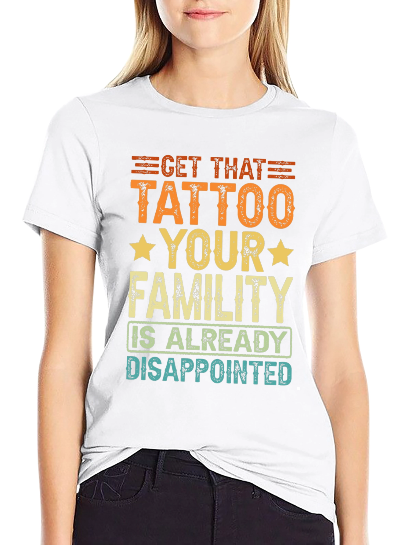 Black Get That Tattoo T-Shirt - Humorous Design view 9