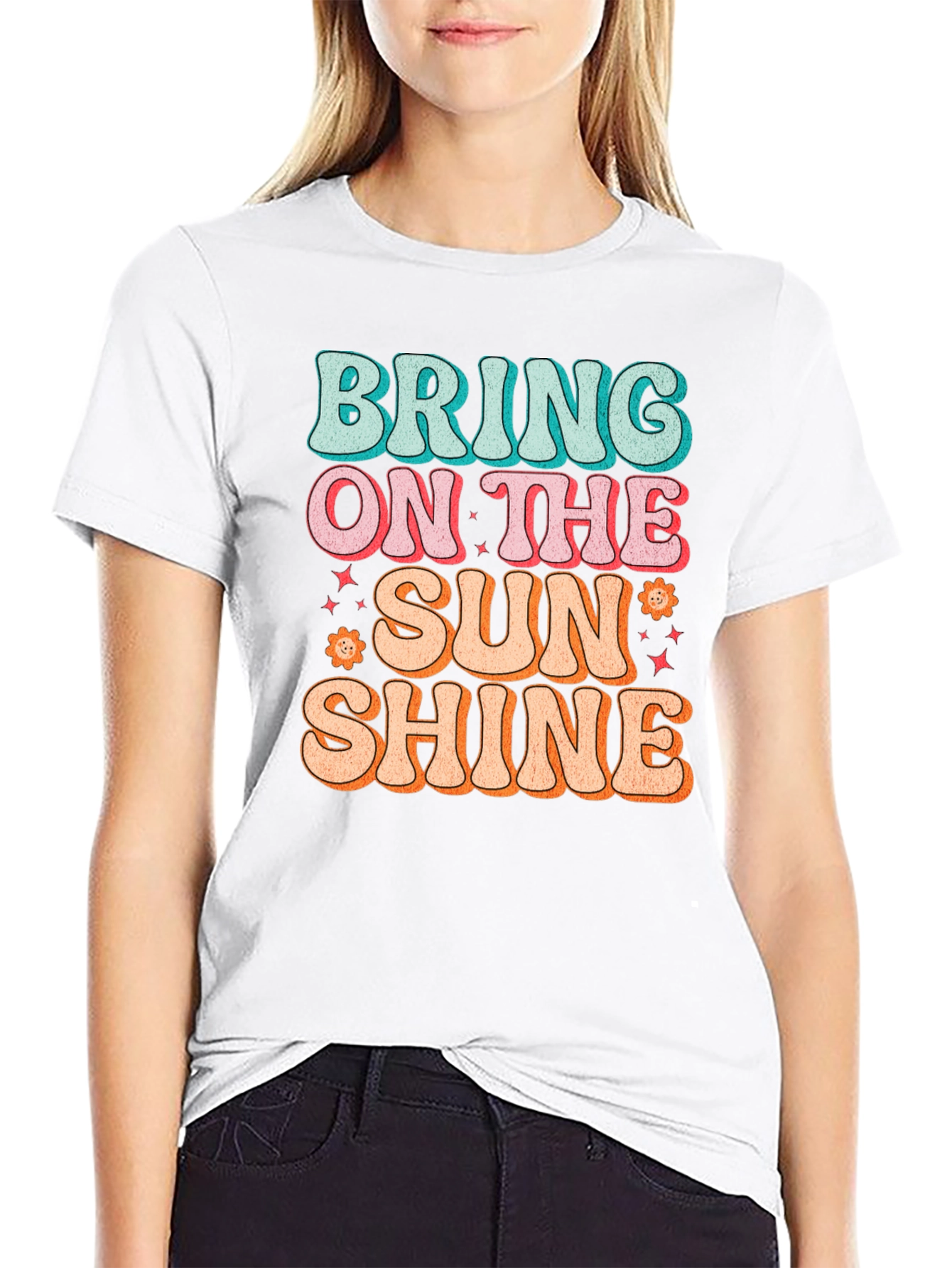 Retro "Bring On The Sunshine" Graphic T-Shirt - 9