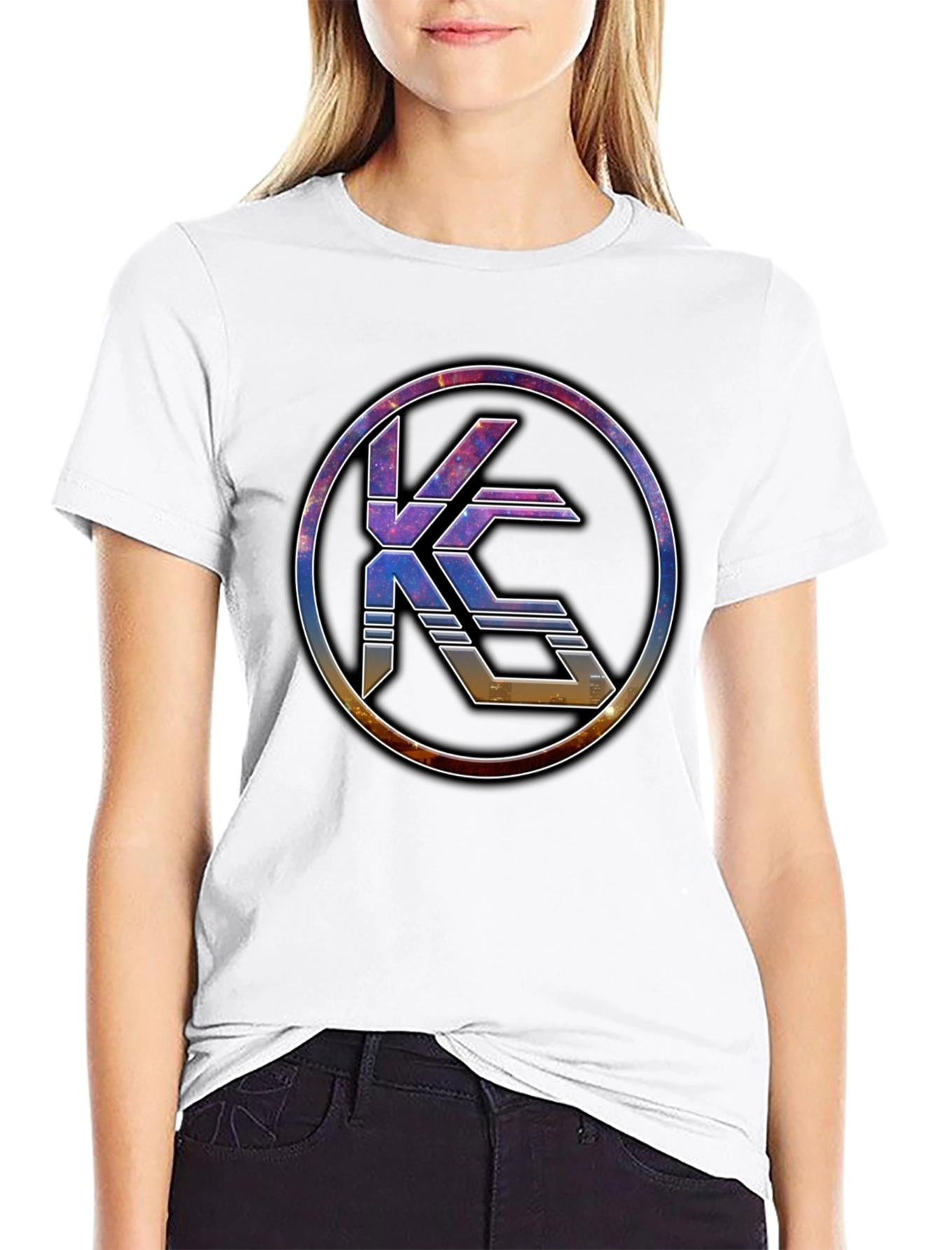 Black KC Logo Black T-Shirt - Modern Graphic Tee view 9