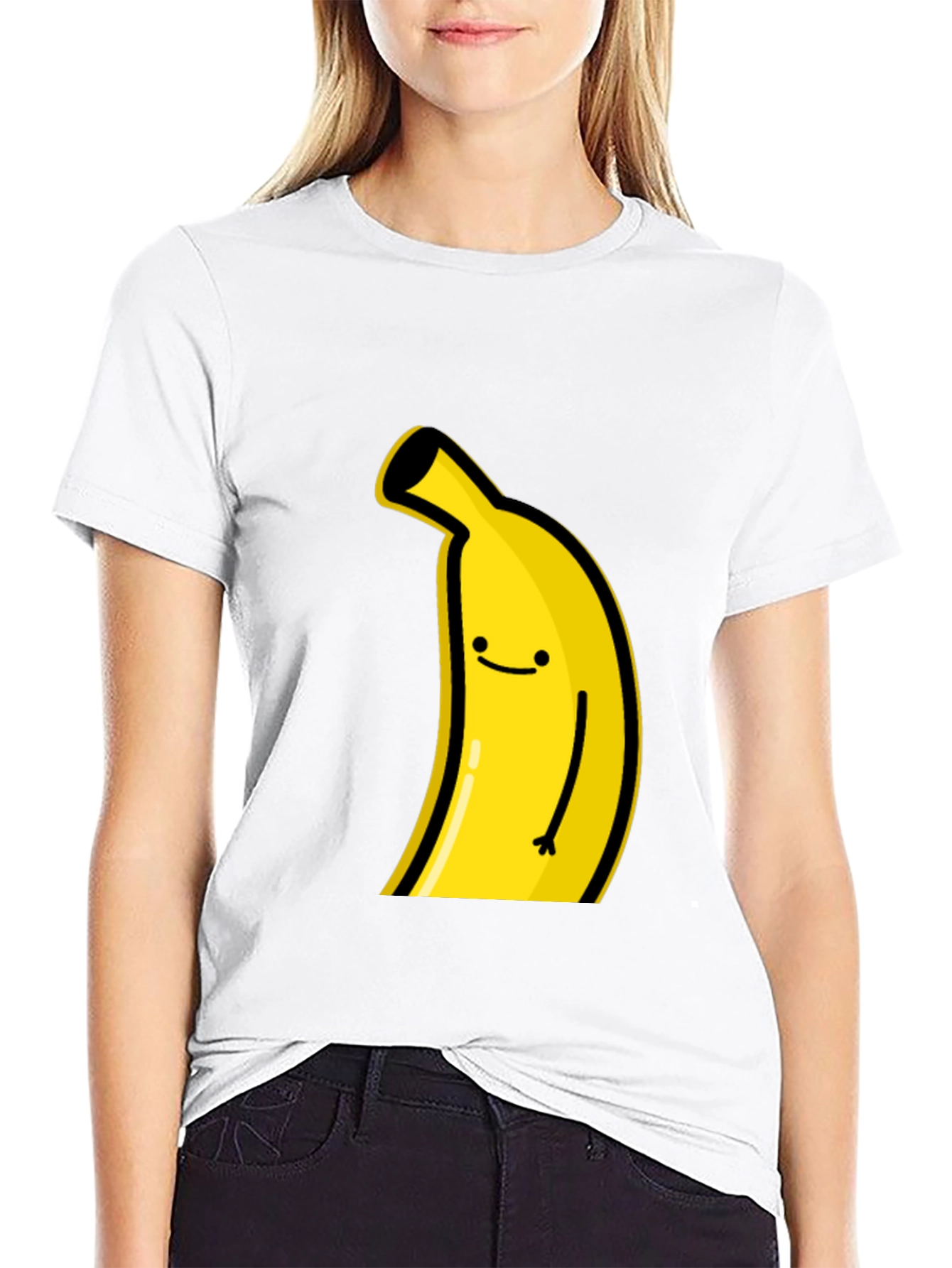 Black Funny Banana Graphic Tee - Black Cotton T-Shirt view 9