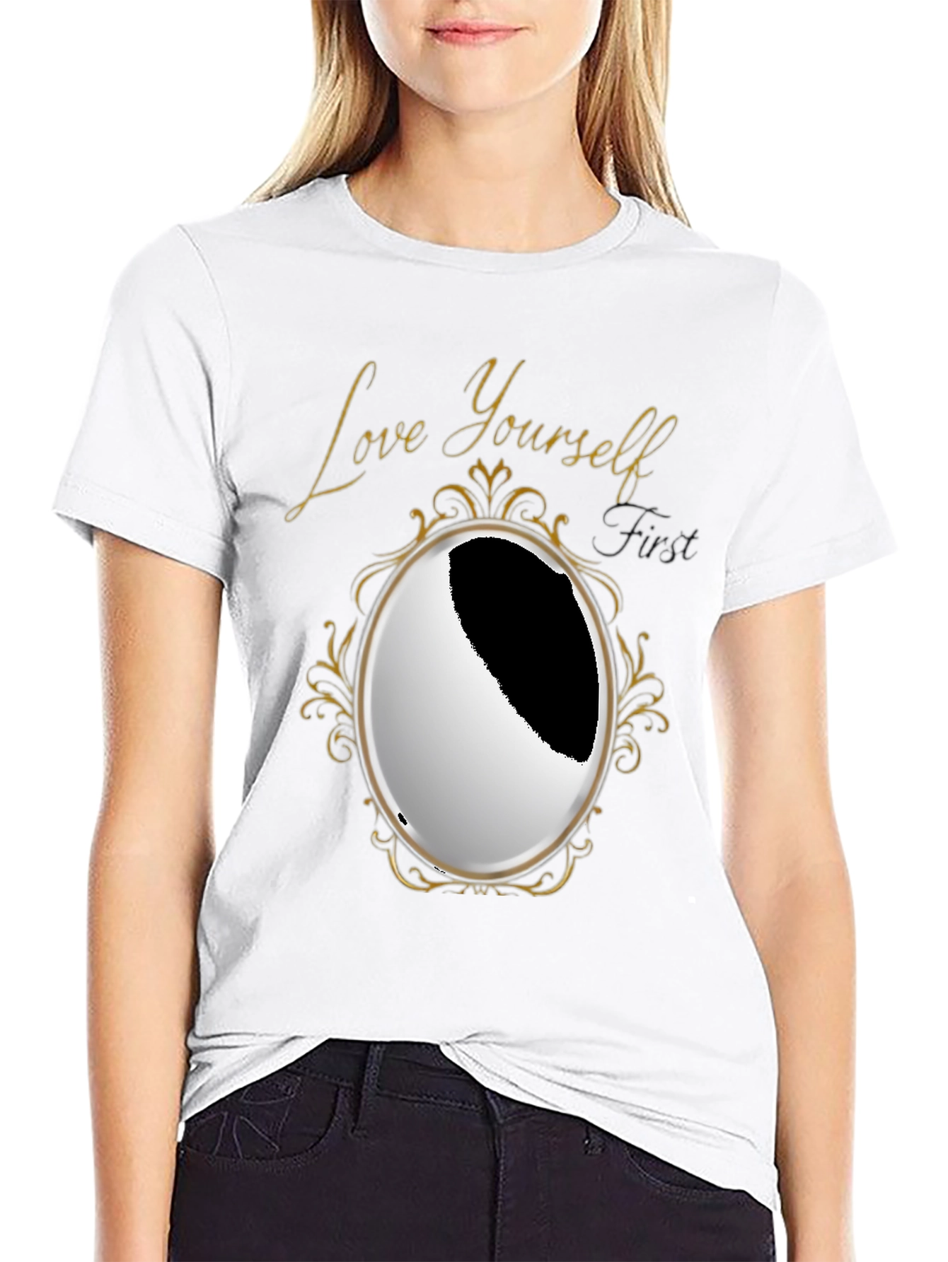 Black Love Yourself First Graphic Tee view 9