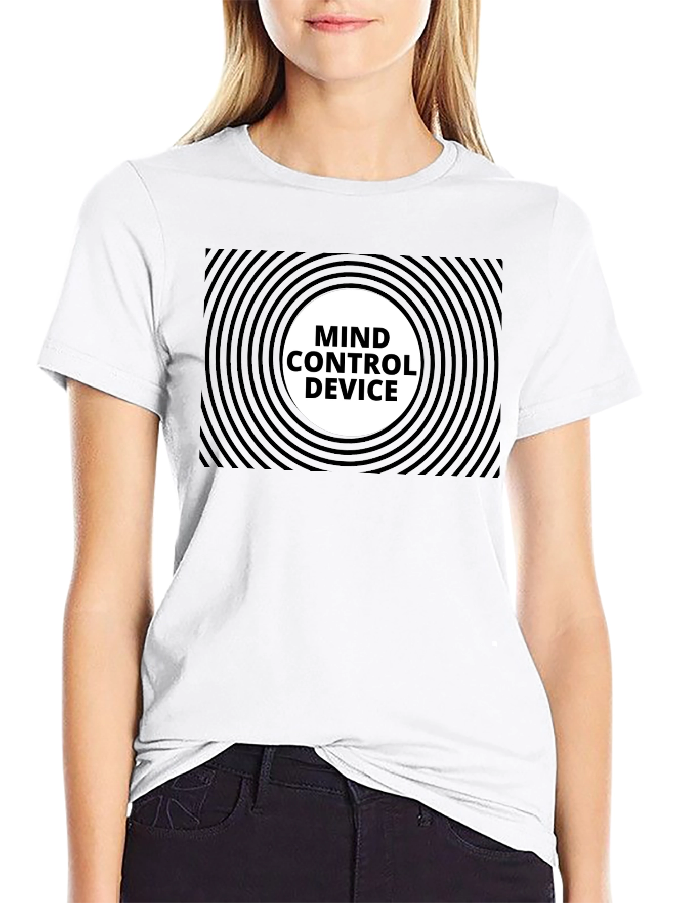 Black Mind Control Device Graphic T-Shirt - Black Cotton Tee view 9