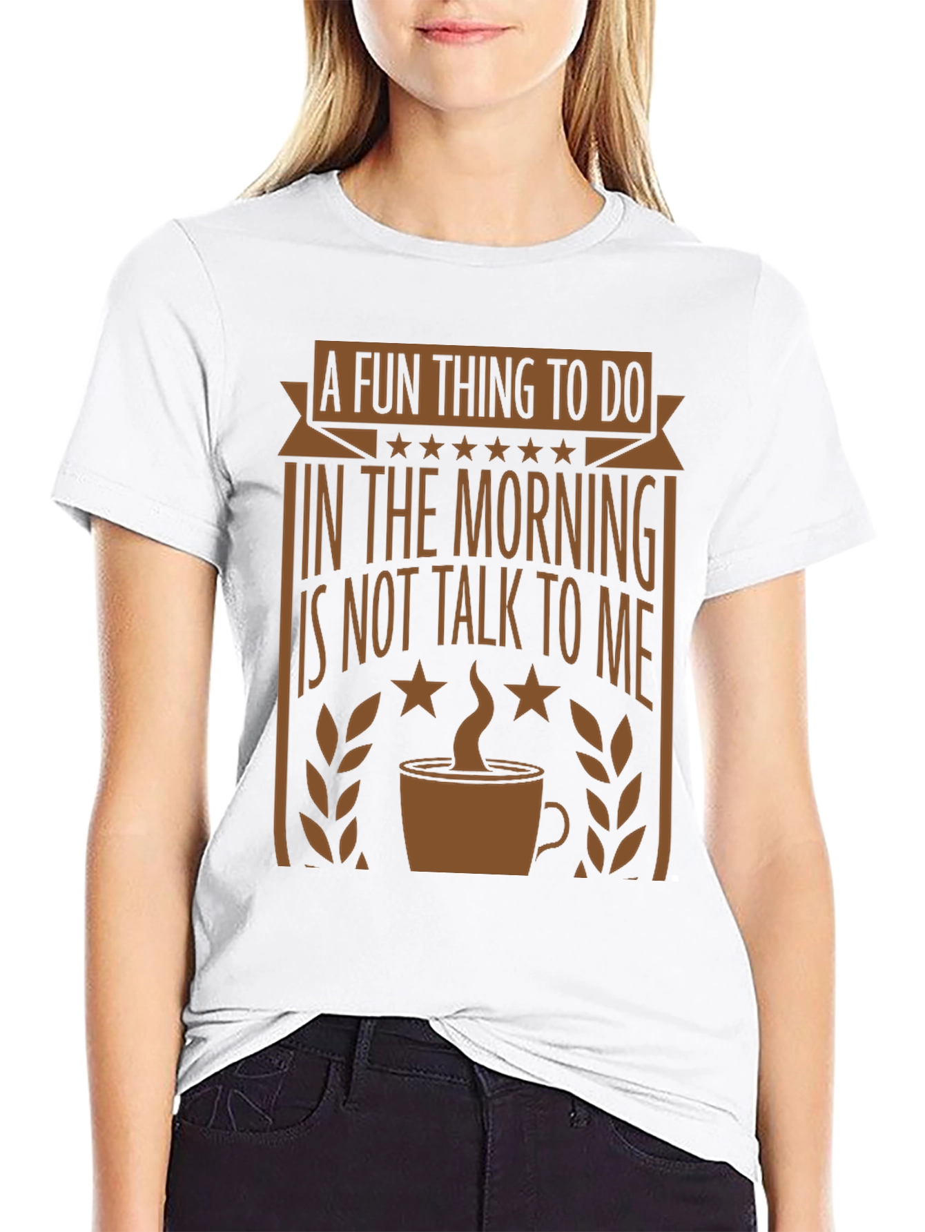 Black Funny Morning Graphic Tee - Coffee Lover's T-Shirt view 9