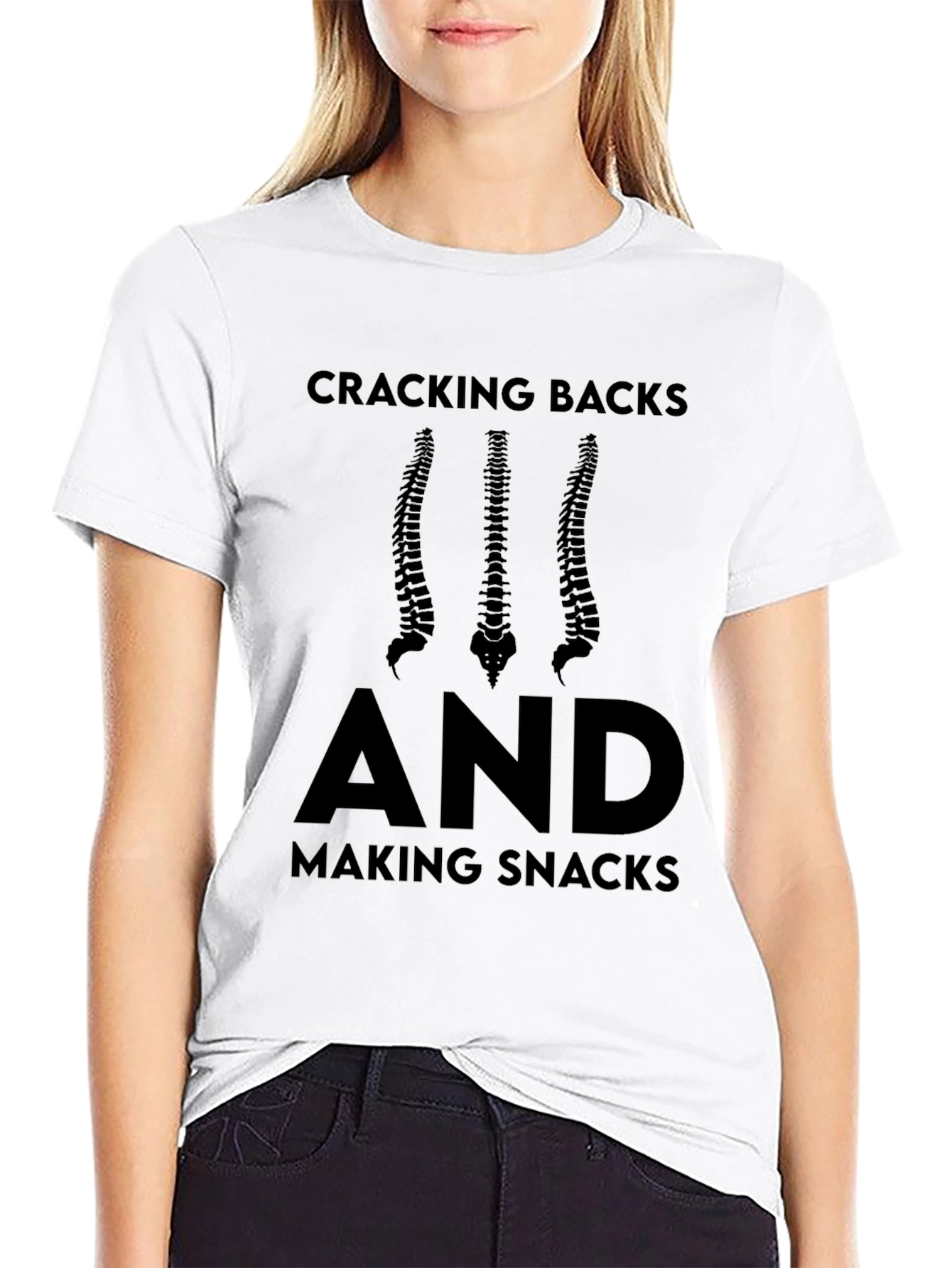 Black Cracking Backs and Making Snacks T-Shirt view 9