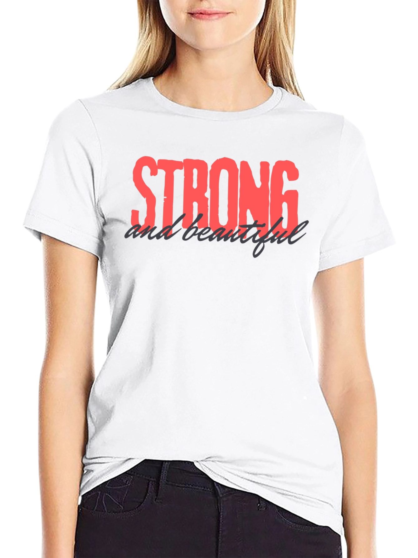 Black Strong and Beautiful Black Graphic Tee view 9