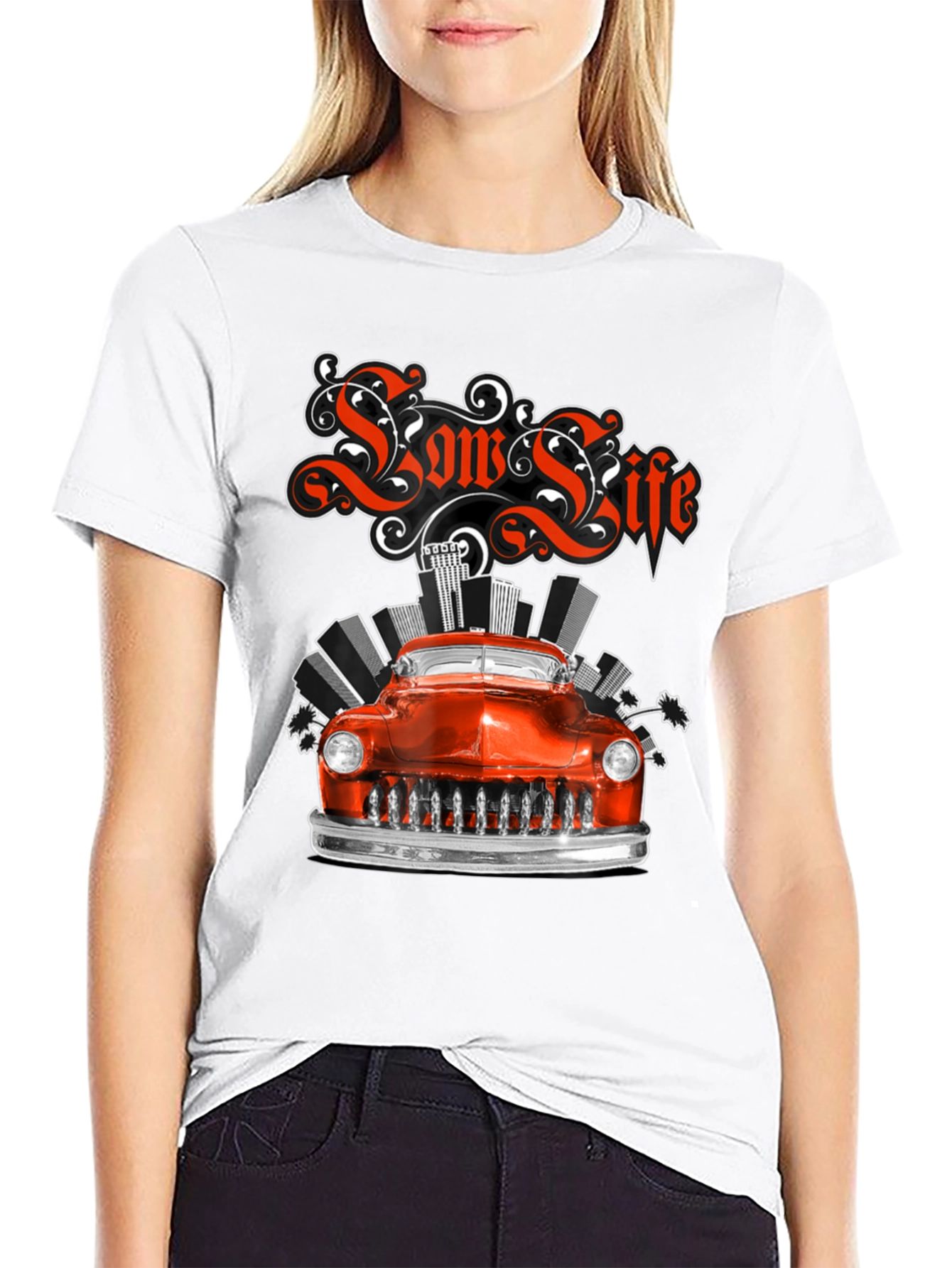 Black Low Life Classic Car Graphic Tee view 9