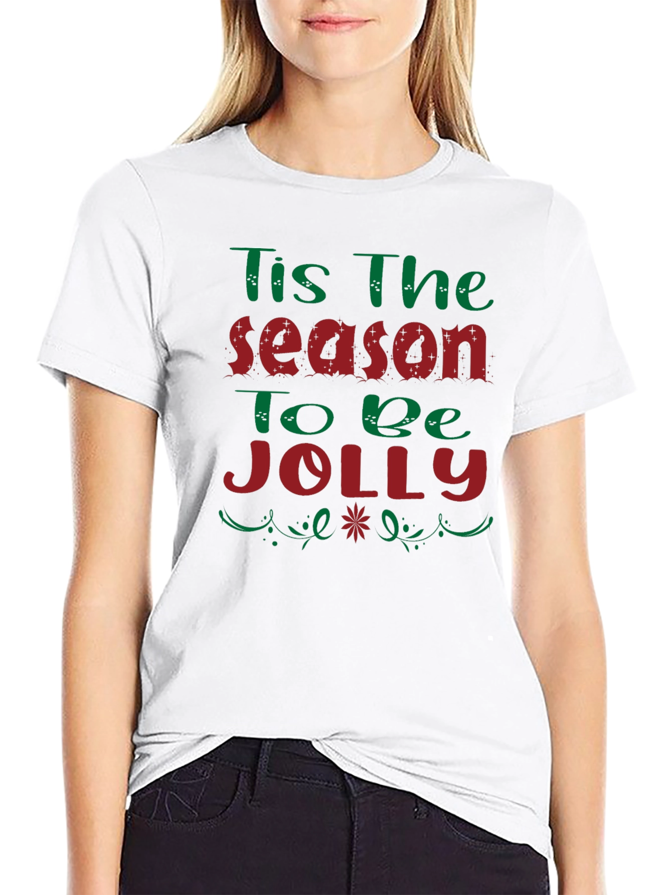 Black Tis the Season to be Jolly Holiday T-Shirt view 9