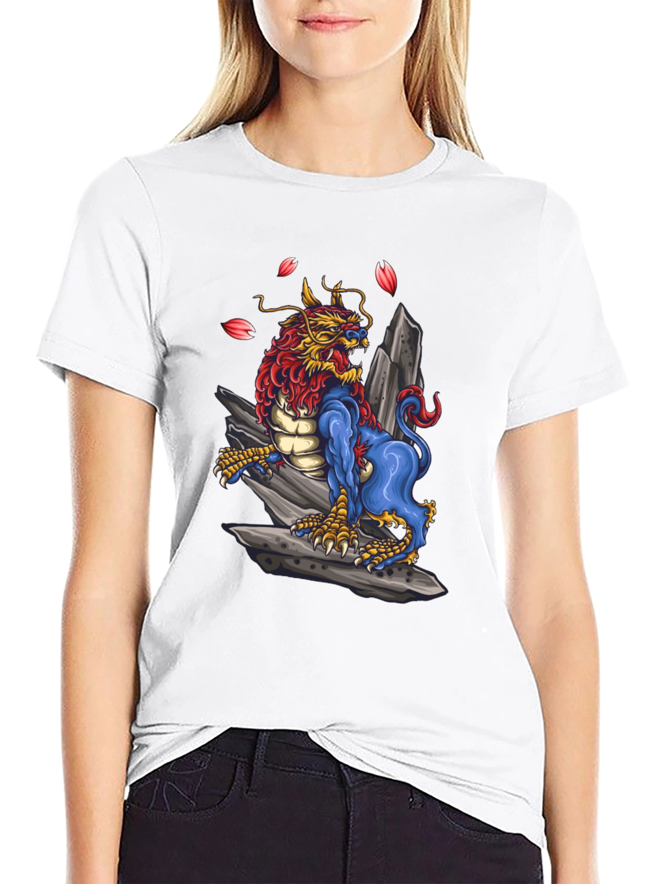 Black Dragon Foo Dog Graphic Tee - Unique Design view 9