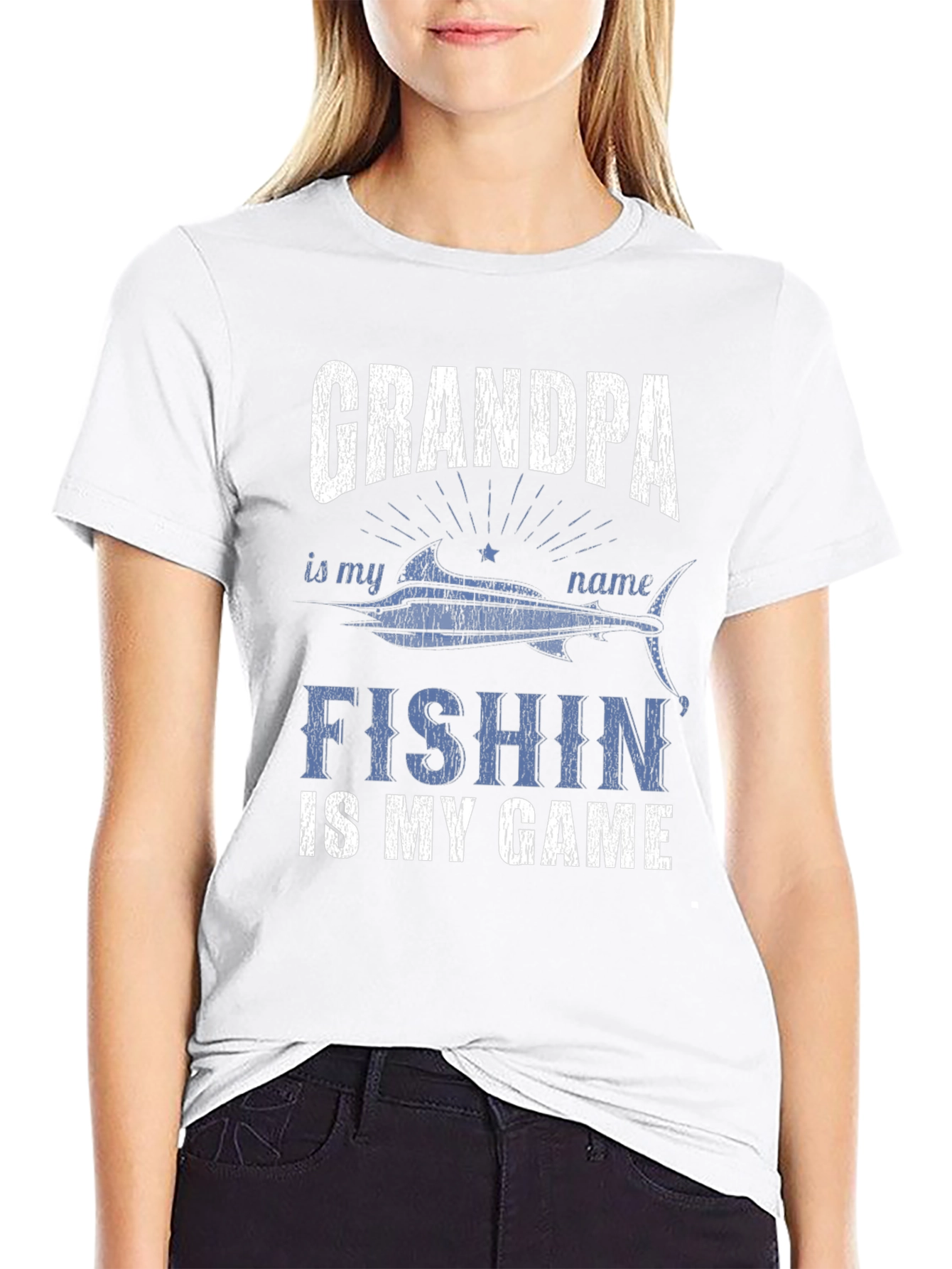 Black Grandpa Fishin' Game T-Shirt view 9