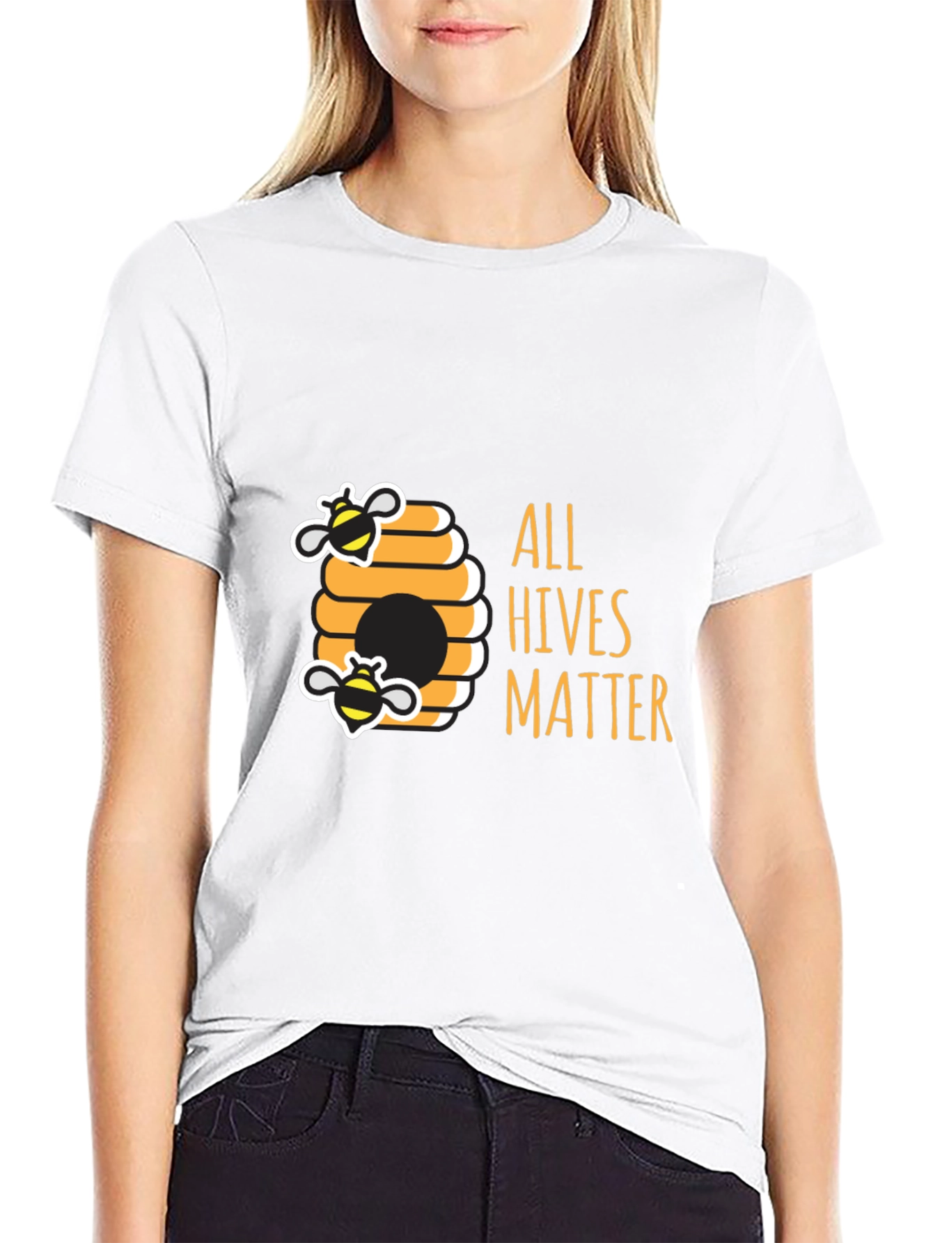 Black All Hives Matter Black T-Shirt - Bee Kind view 9