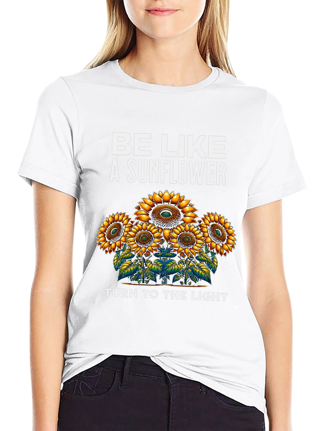 Black Sunflower Graphic T-Shirt - Be Like a Sunflower view 9