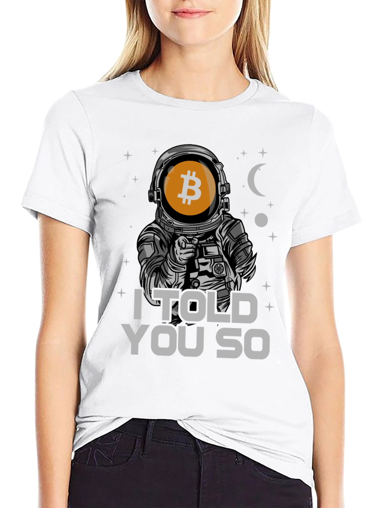 Black Bitcoin Astronaut T-Shirt - I Told You So view 9