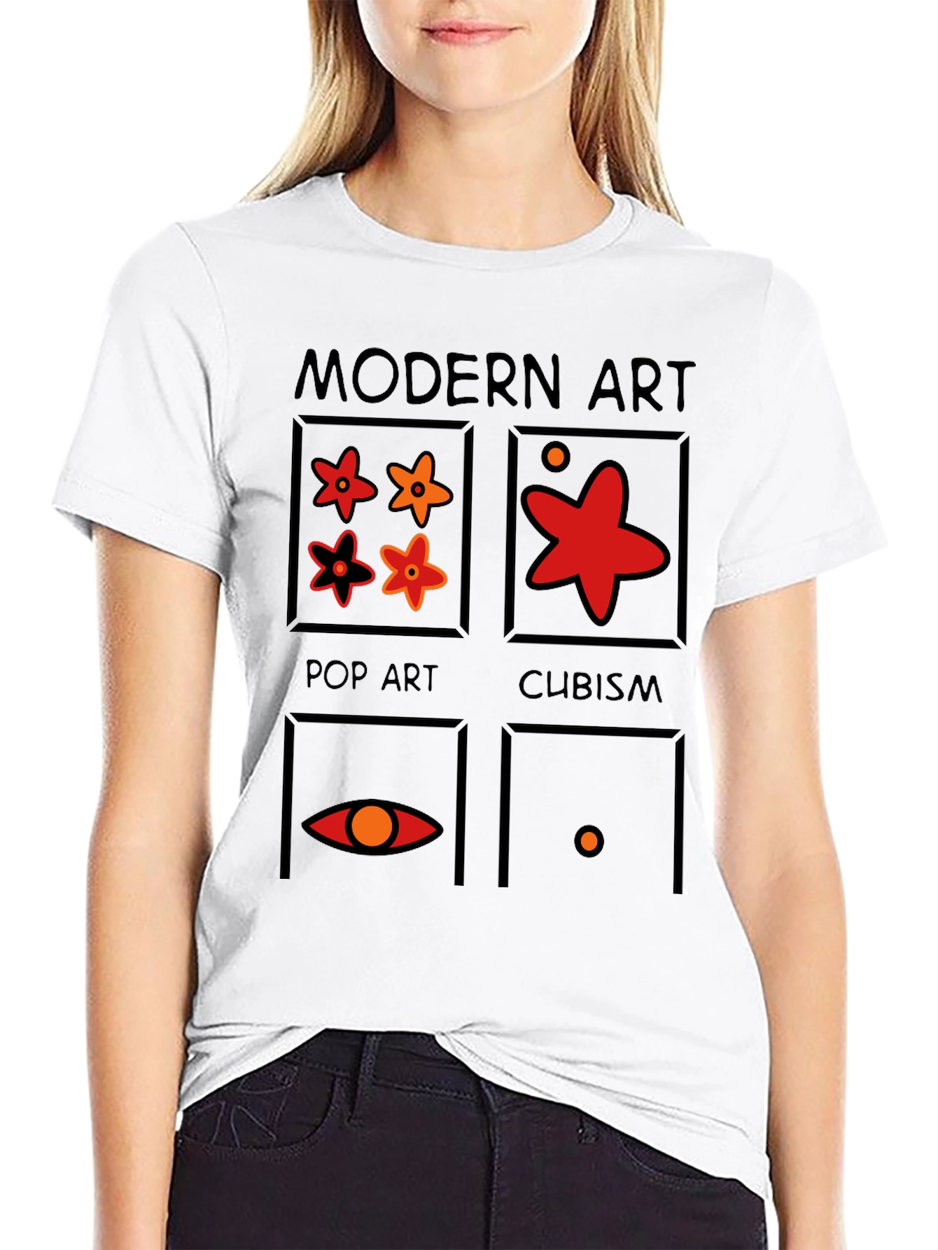 Black Modern Art Styles Graphic T-Shirt view 9