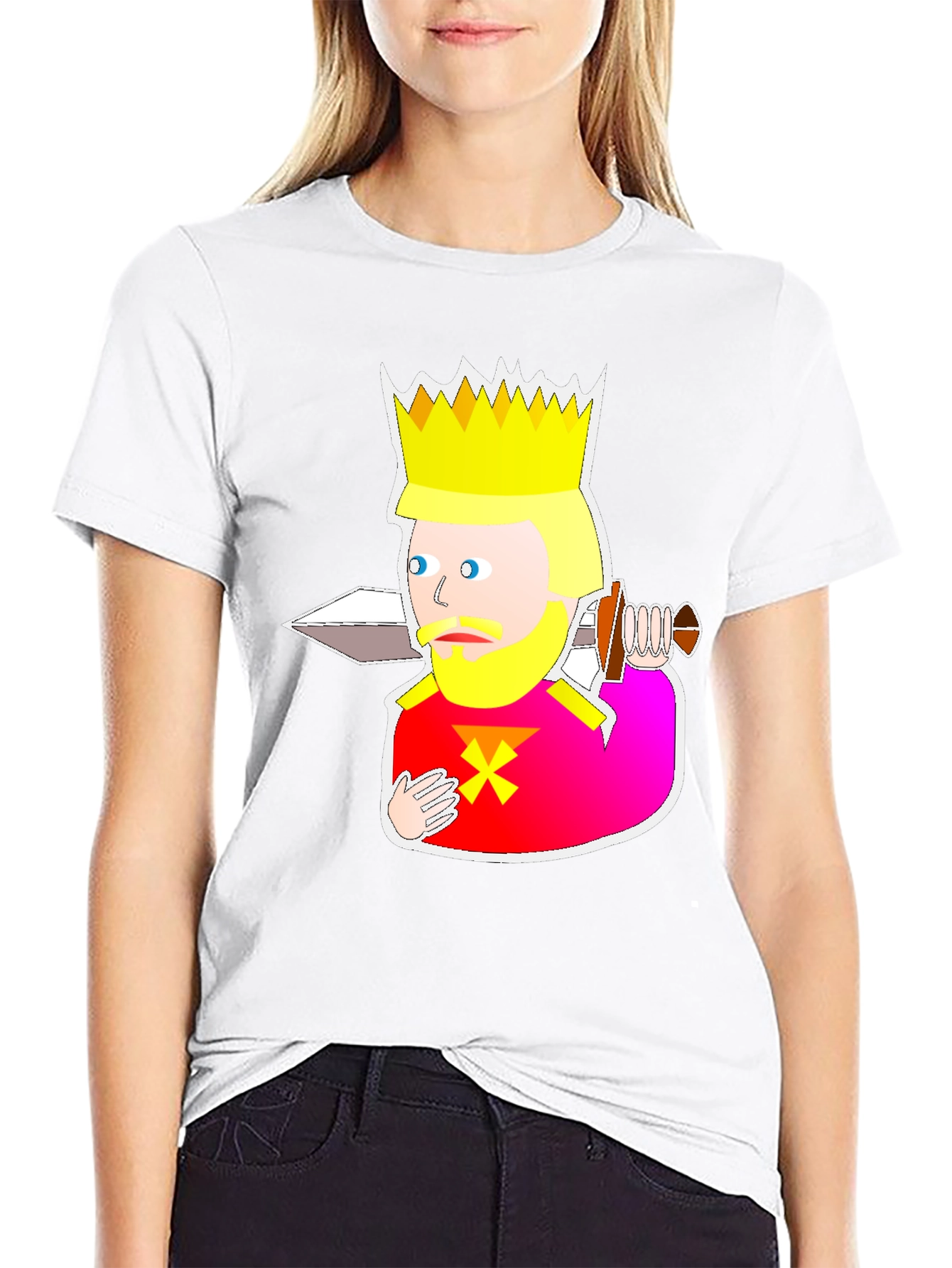 Black King Cartoon Graphic Tee - Black view 9