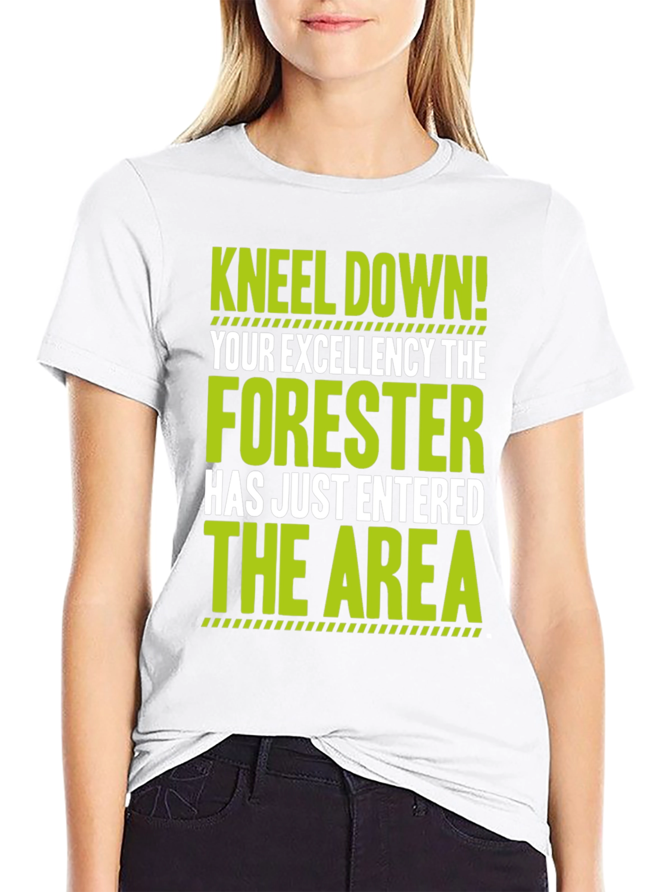Black Forester T-Shirt - Kneel Down! Funny Forest Worker Tee view 9
