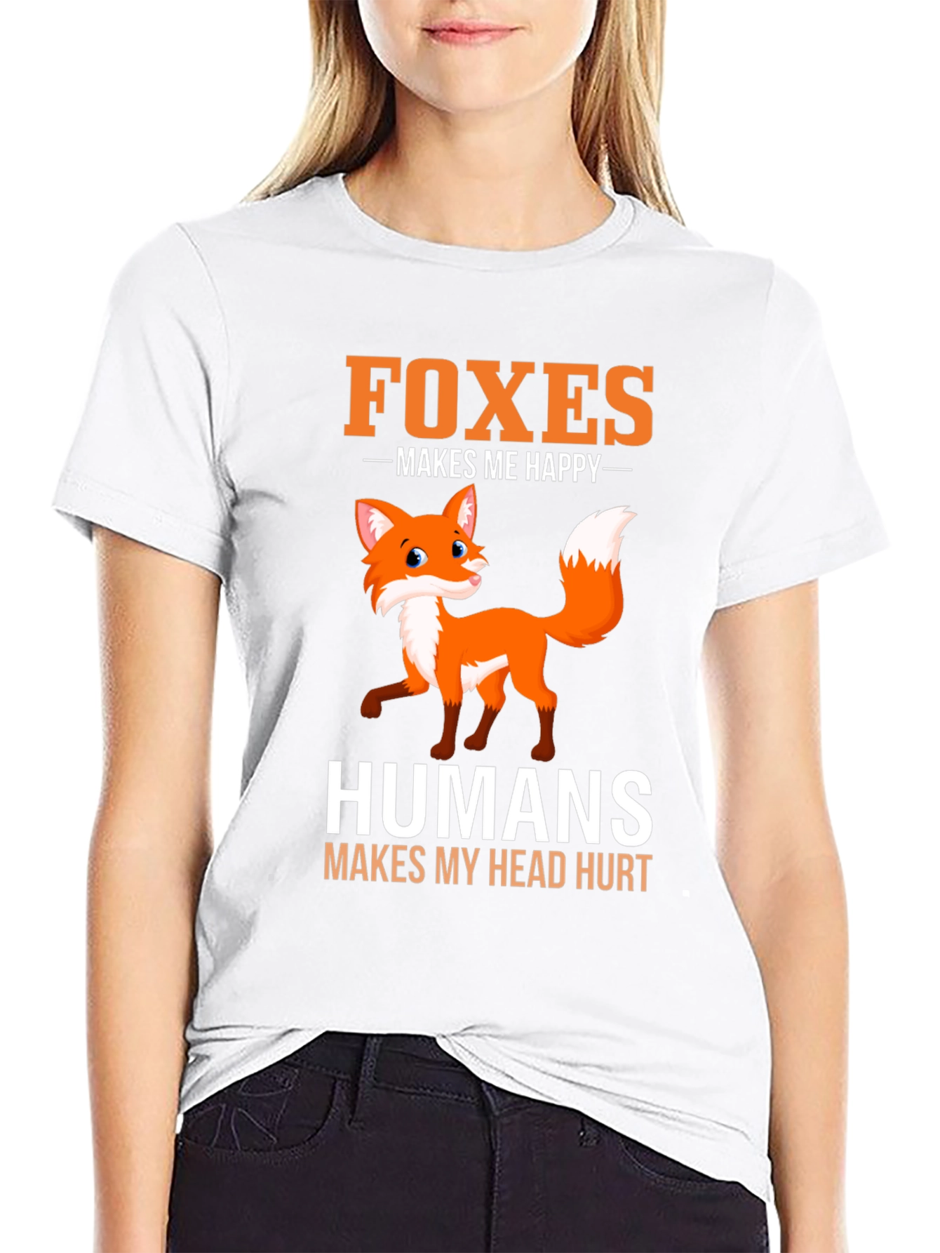 Black Foxes Make Me Happy T-Shirt - Funny Animal Lover Tee view 9