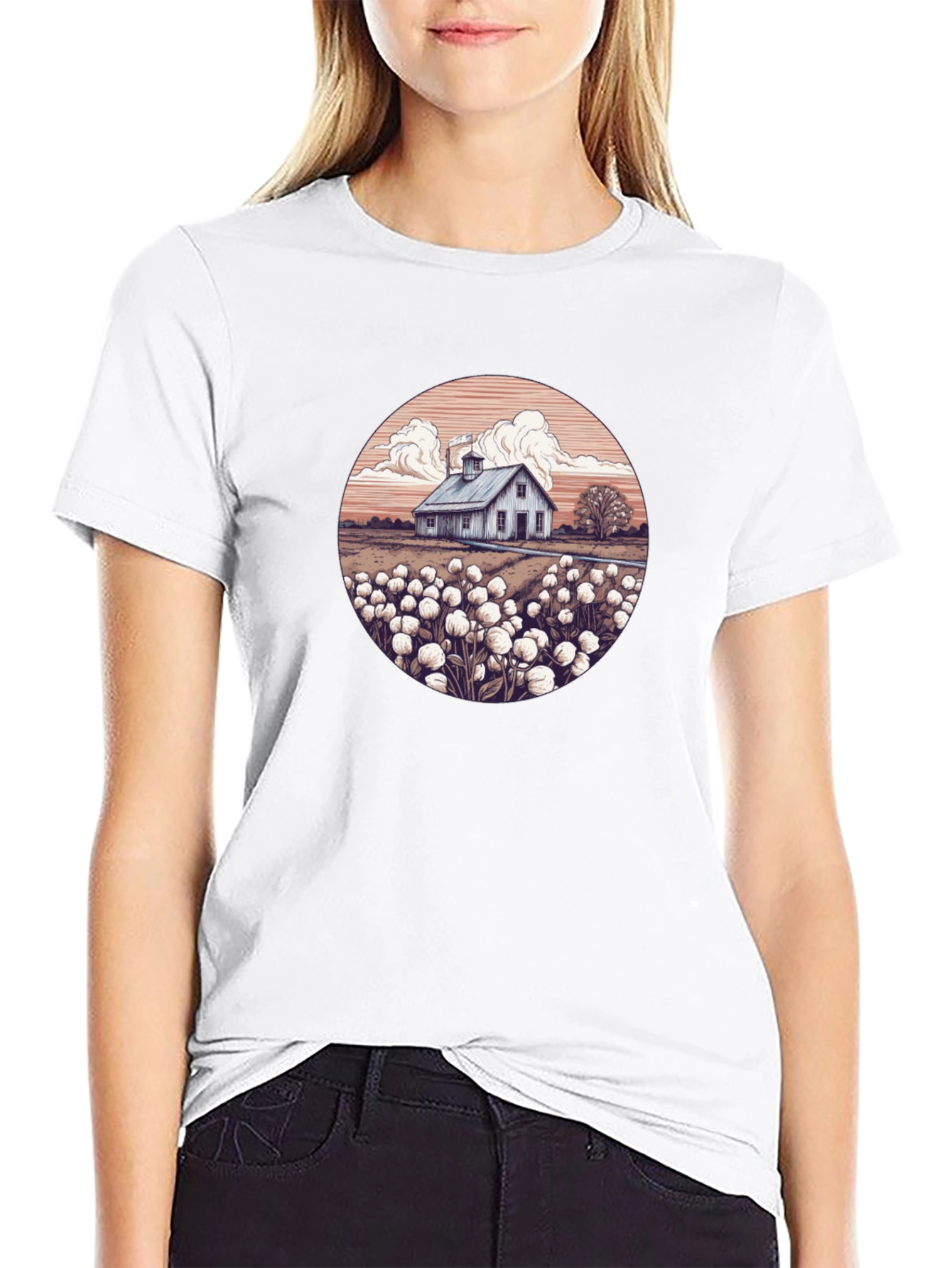 Cotton Field Barn Graphic Tee - 9