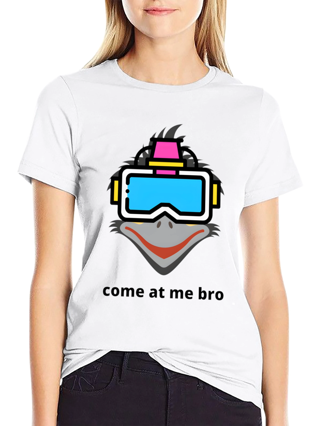 Black Emu VR Headset Graphic T-Shirt view 9