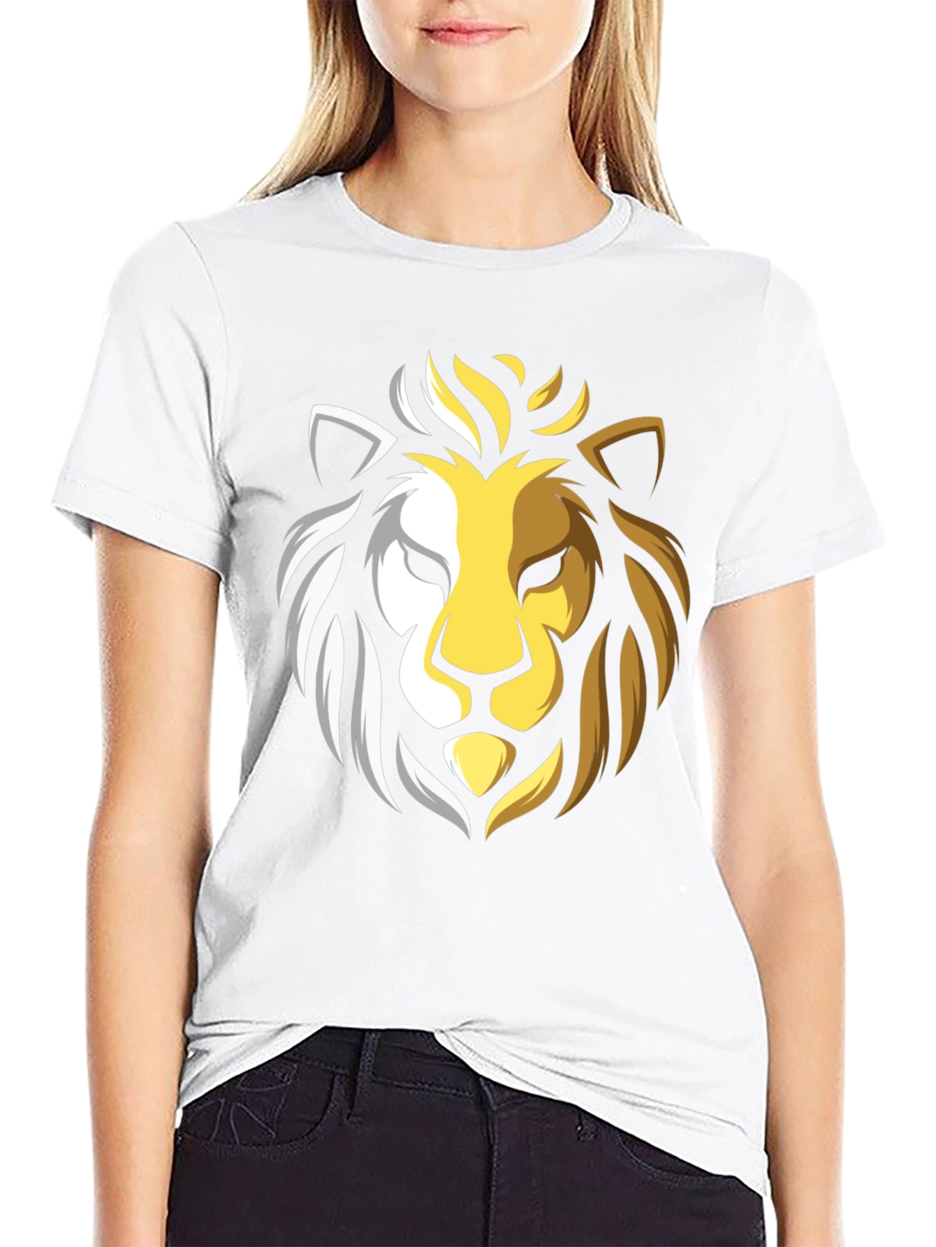 Black Lion Graphic Tee - Black Cotton Crew Neck view 9