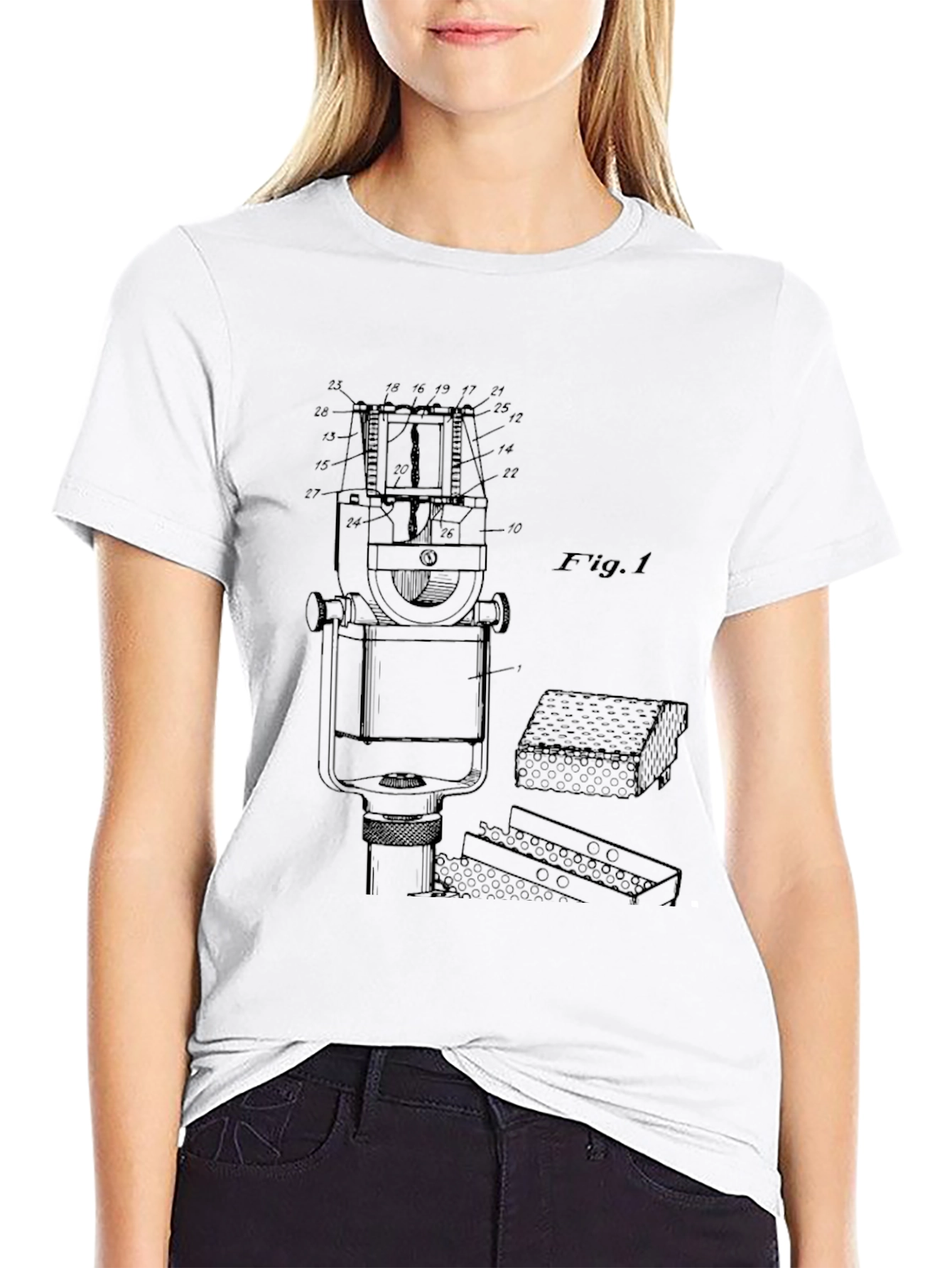 Black Technical Drawing T-Shirt - Black view 9
