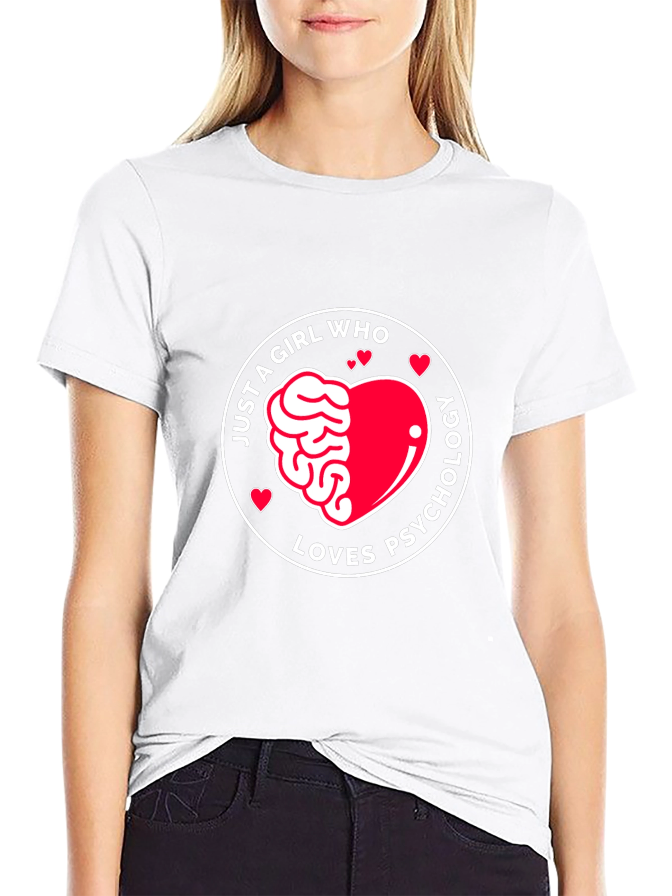 Black Just a Girl Who Loves Psychology T-Shirt view 9