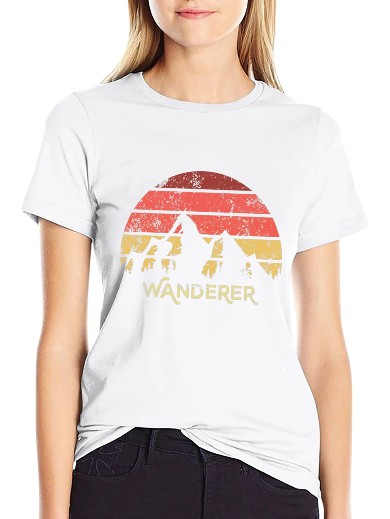 Black Wanderer Mountain Graphic Tee - Retro Style view 9