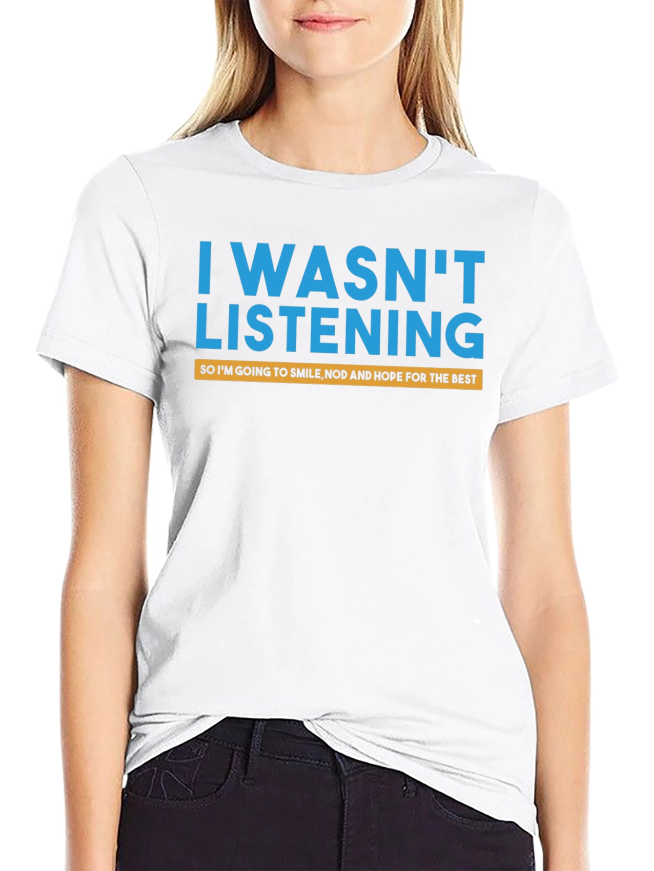 Black Funny "I Wasn't Listening" Graphic Tee view 9