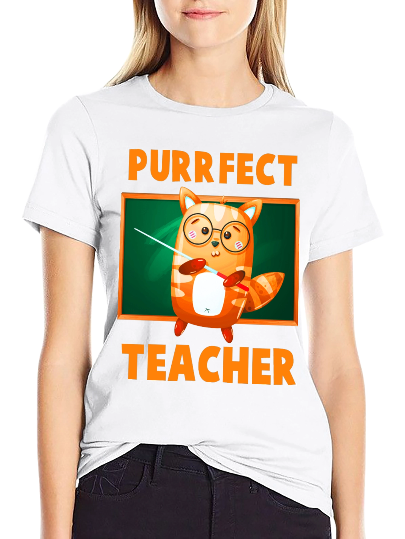 Black Purrfect Teacher T-Shirt view 9