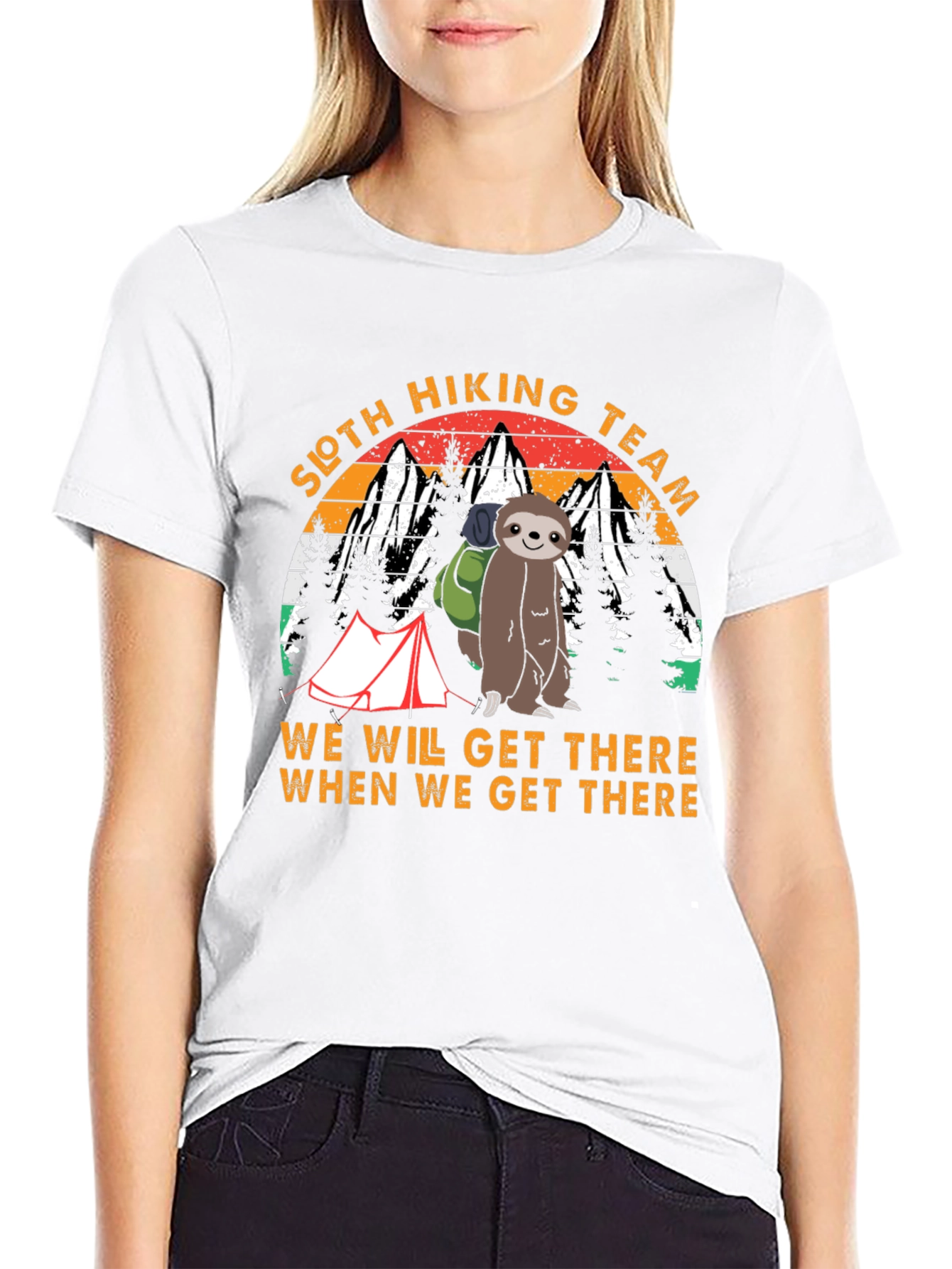 Black Sloth Hiking Team T-Shirt - We Will Get There view 9