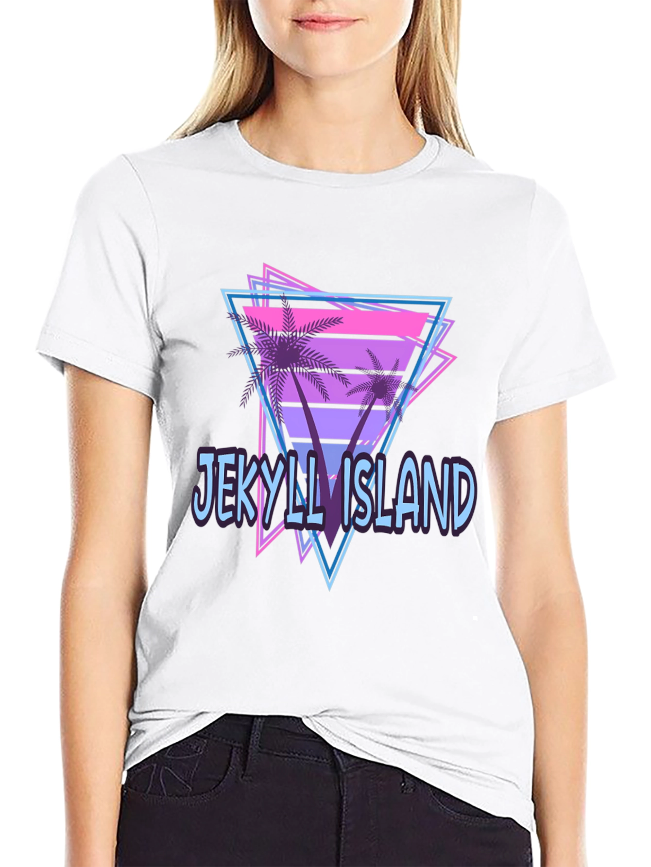 Black Jekyll Island Retro Graphic T-Shirt view 9