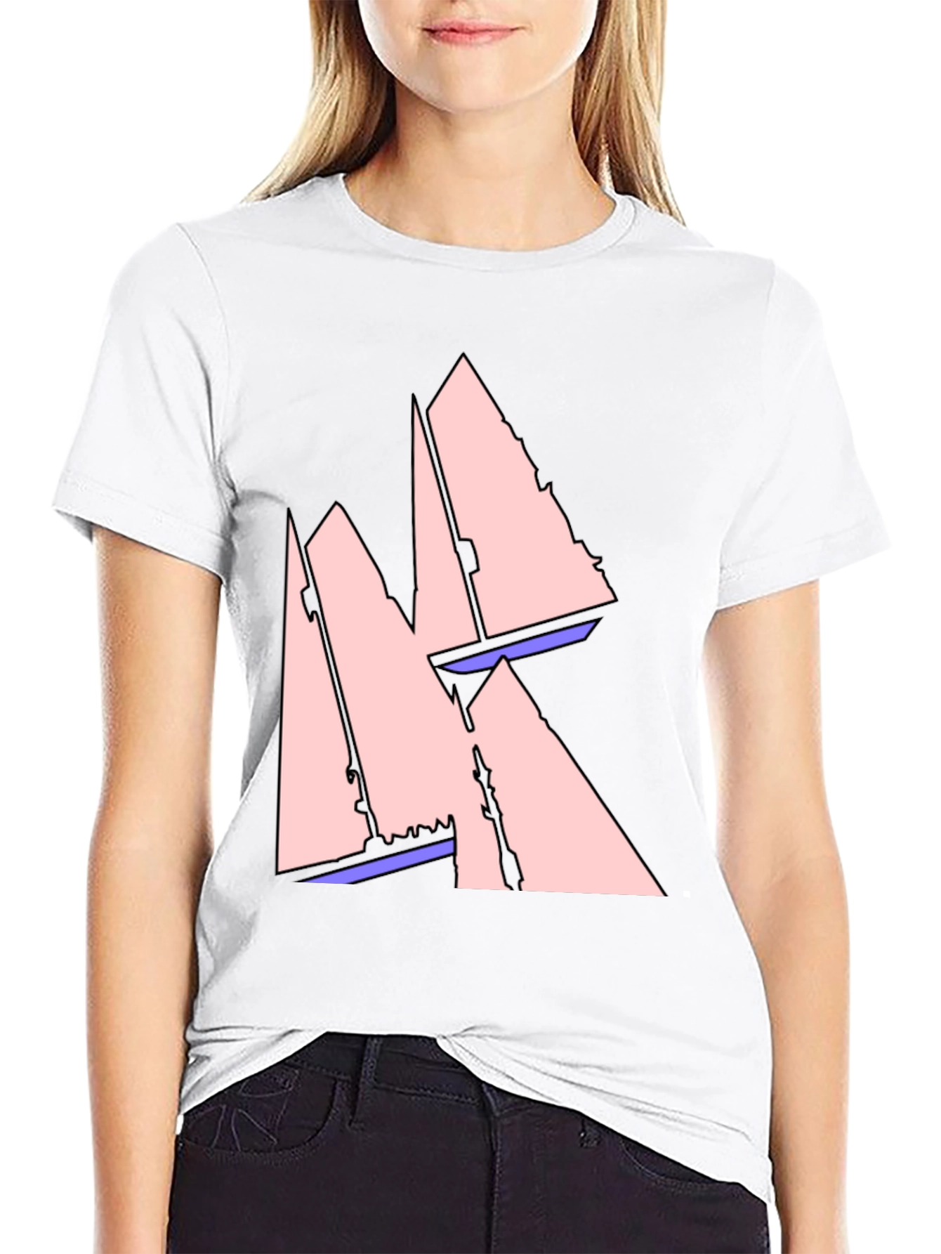 Black Sailboat Graphic Tee - Black Cotton T-Shirt view 9