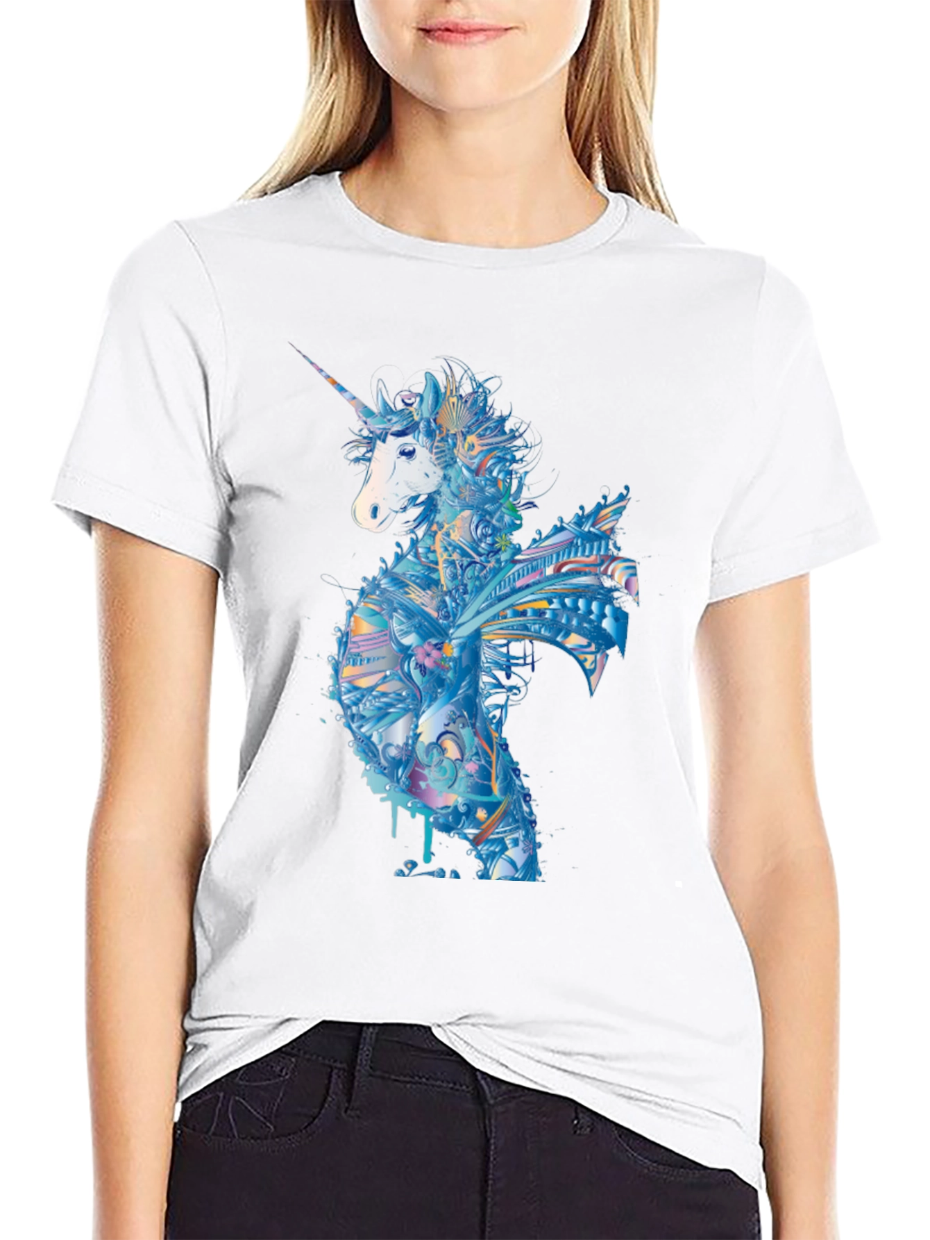 Black Unicorn Graphic Tee - Men's Black T-Shirt view 9