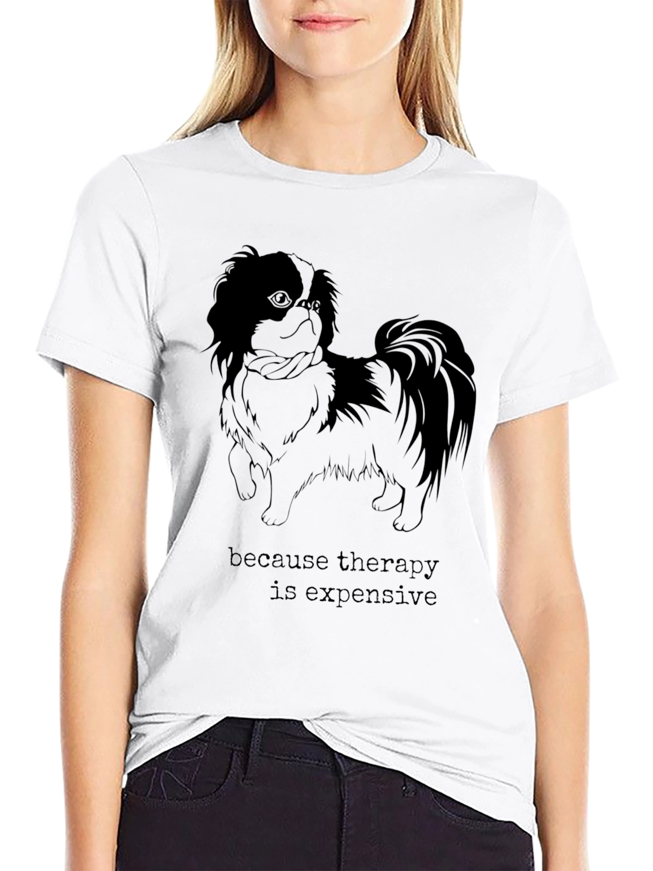 Black Therapy is Expensive Dog Graphic T-Shirt view 9