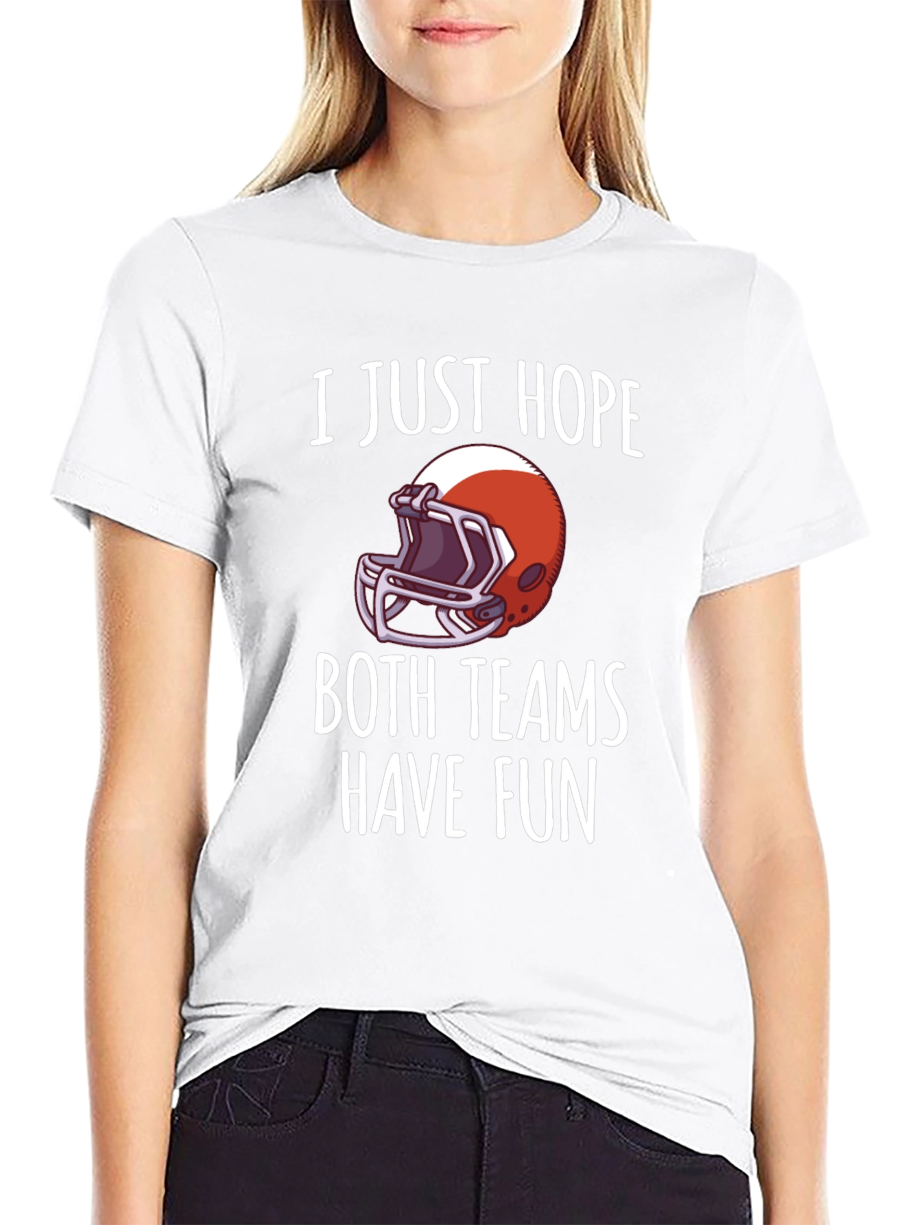 Black Funny Football Fan T-Shirt - Hope Both Teams Have Fun! view 9