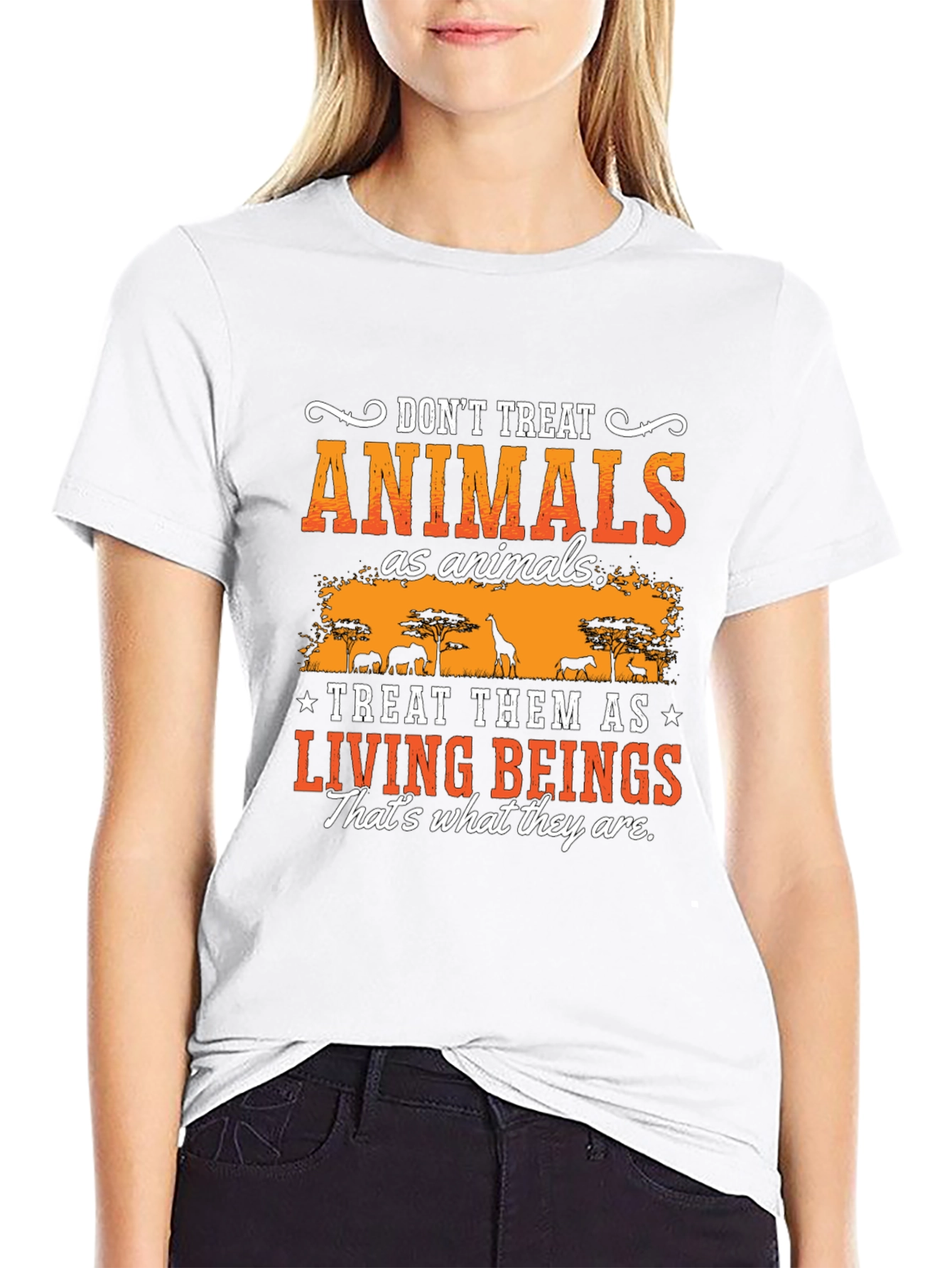 Black Don't Treat Animals T-Shirt view 9