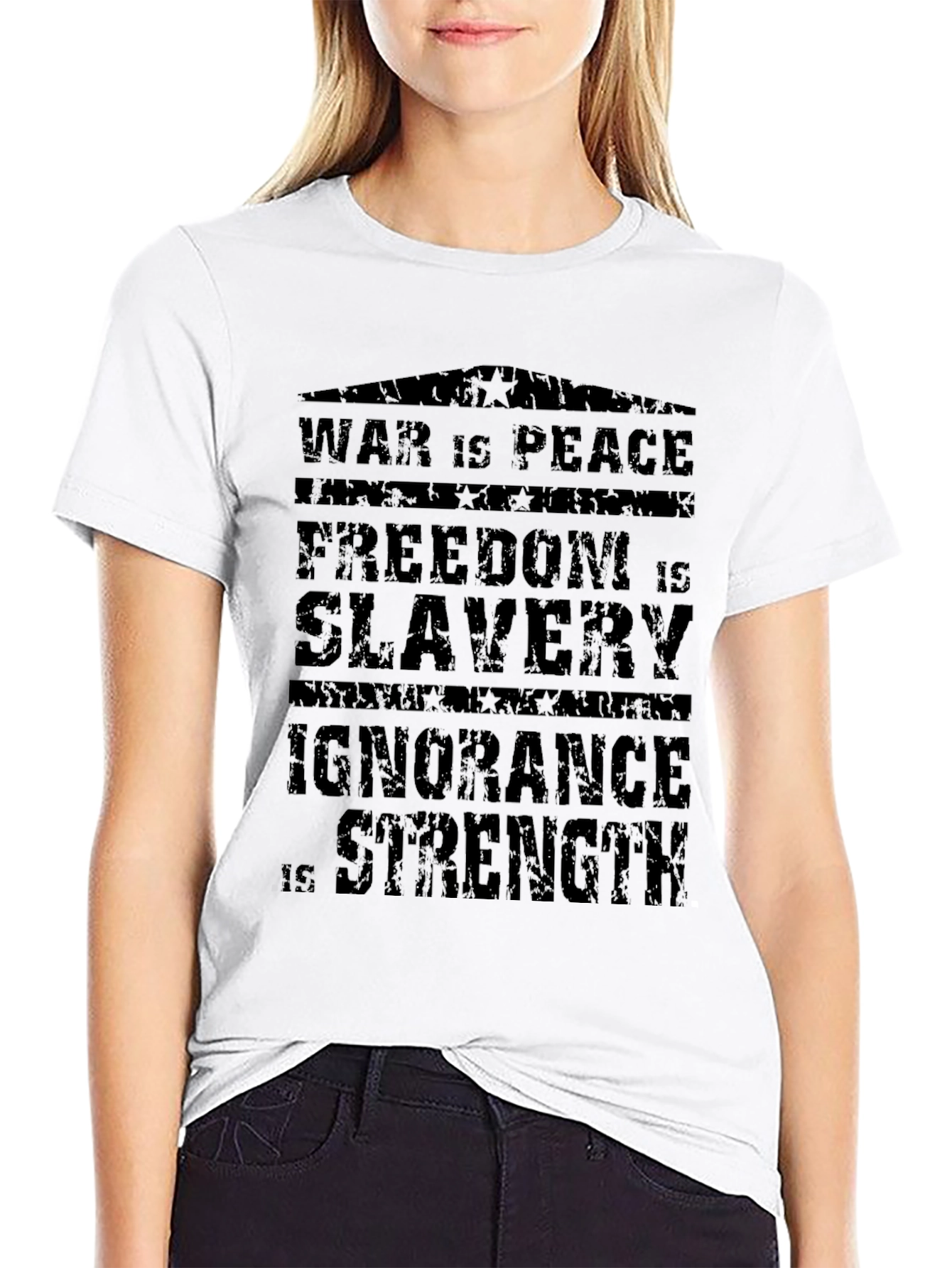 Black War Is Peace Graphic T-Shirt view 9
