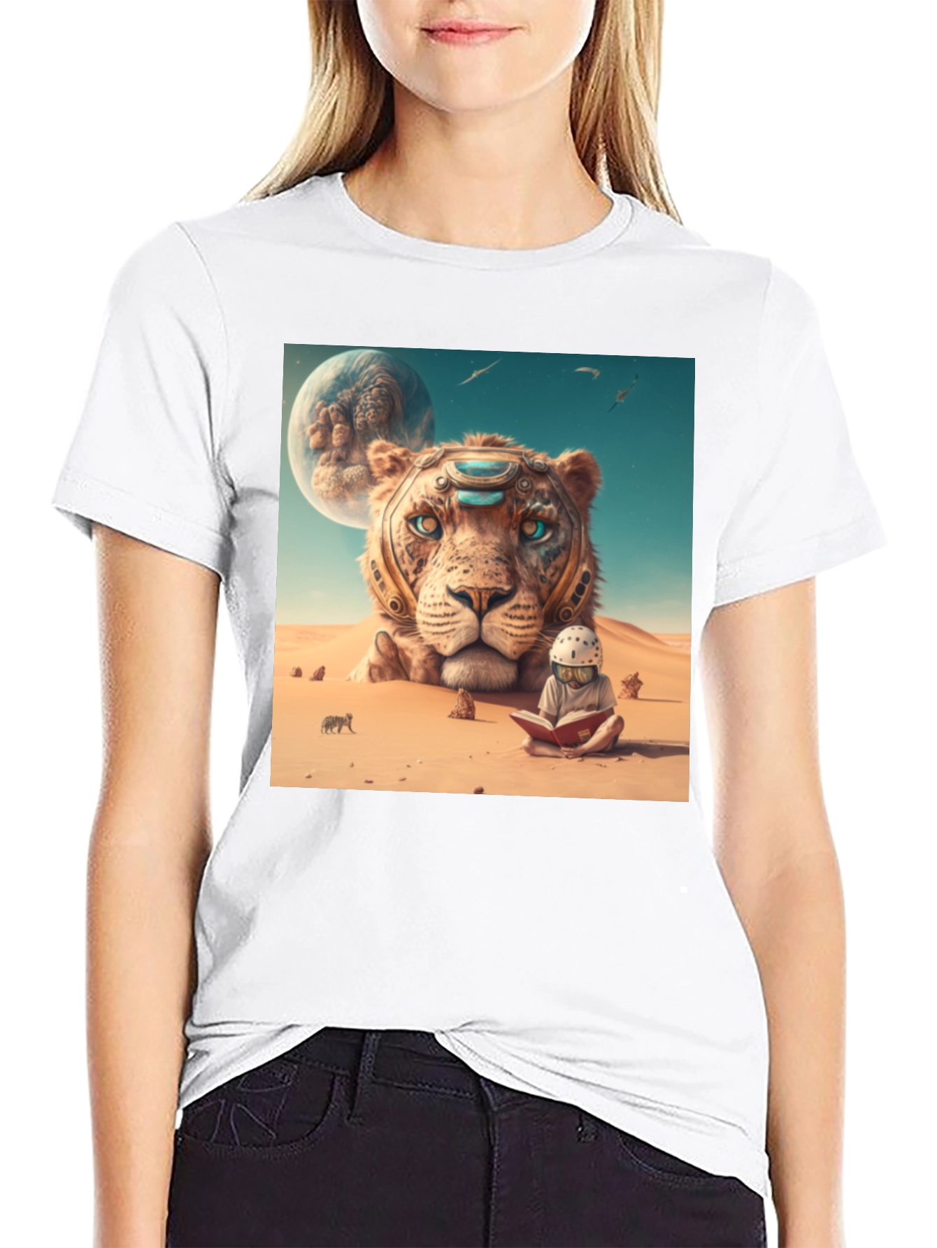 Black Lion Reader Graphic Tee - Unique Design view 9