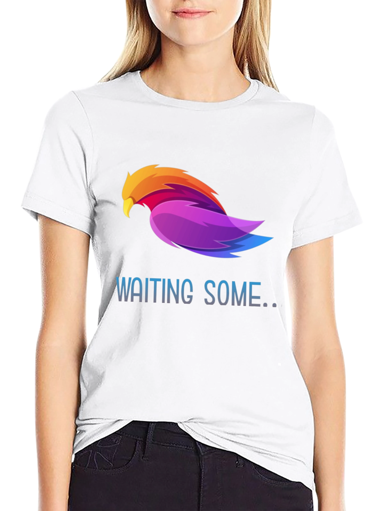 Black Waiting Some Colorful Bird Graphic T-Shirt view 9