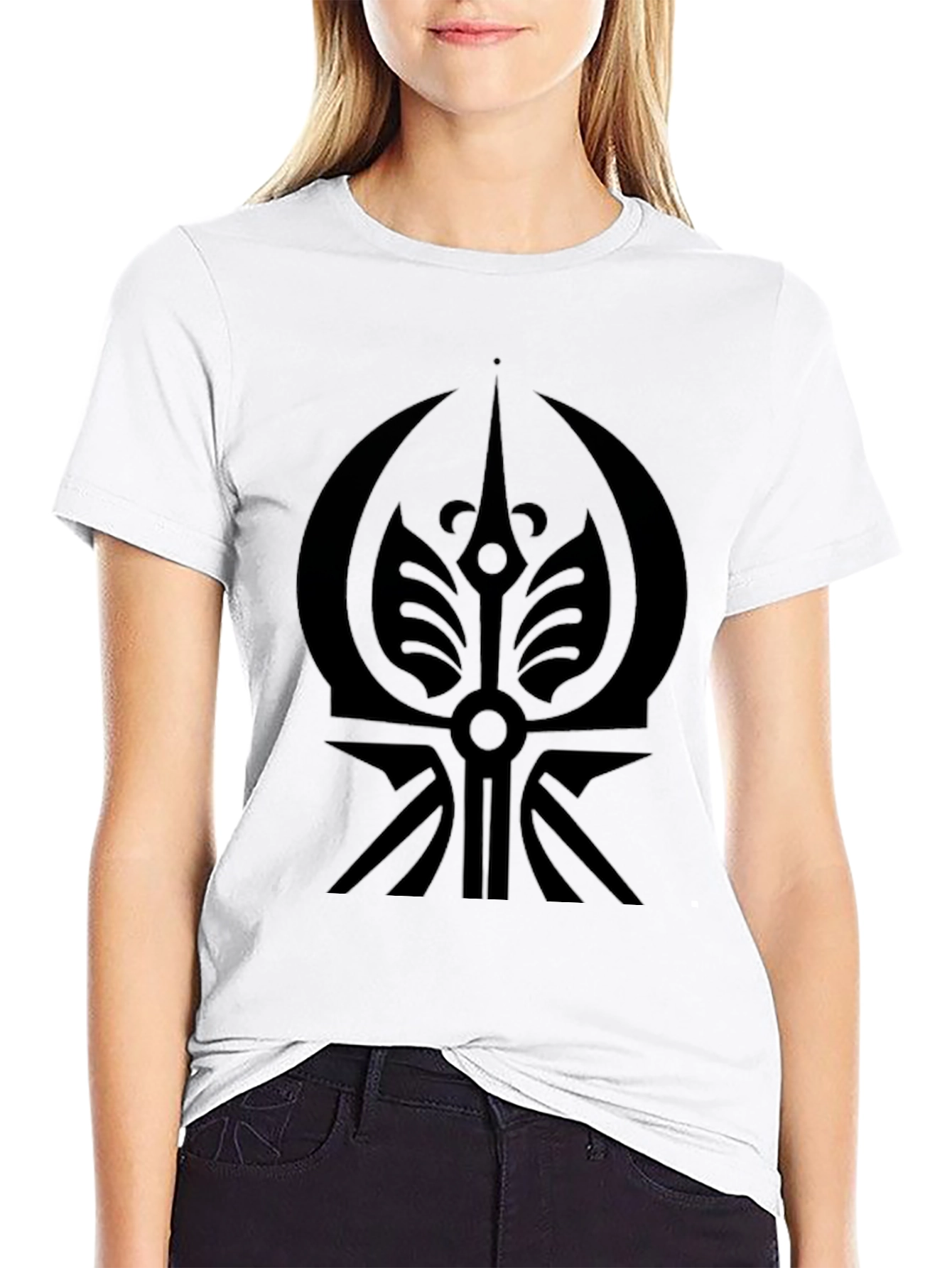 Black Men's Black Graphic Tee - Unique Tribal Design view 9