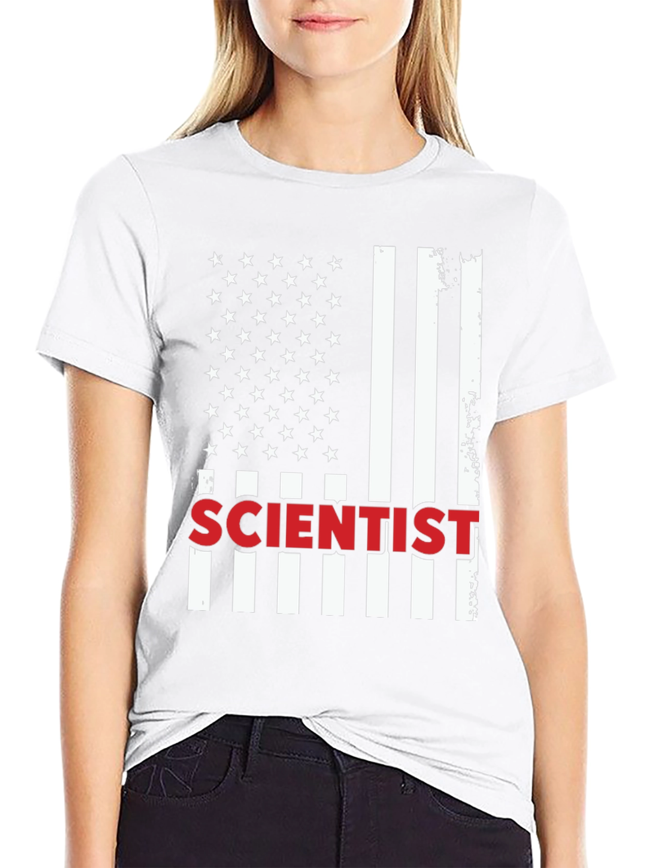 Black Scientist USA Flag Graphic T-Shirt view 9