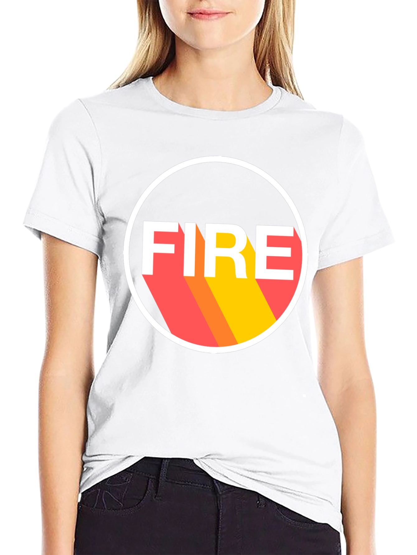 Black FIRE Graphic Tee - Bold Statement Shirt view 9