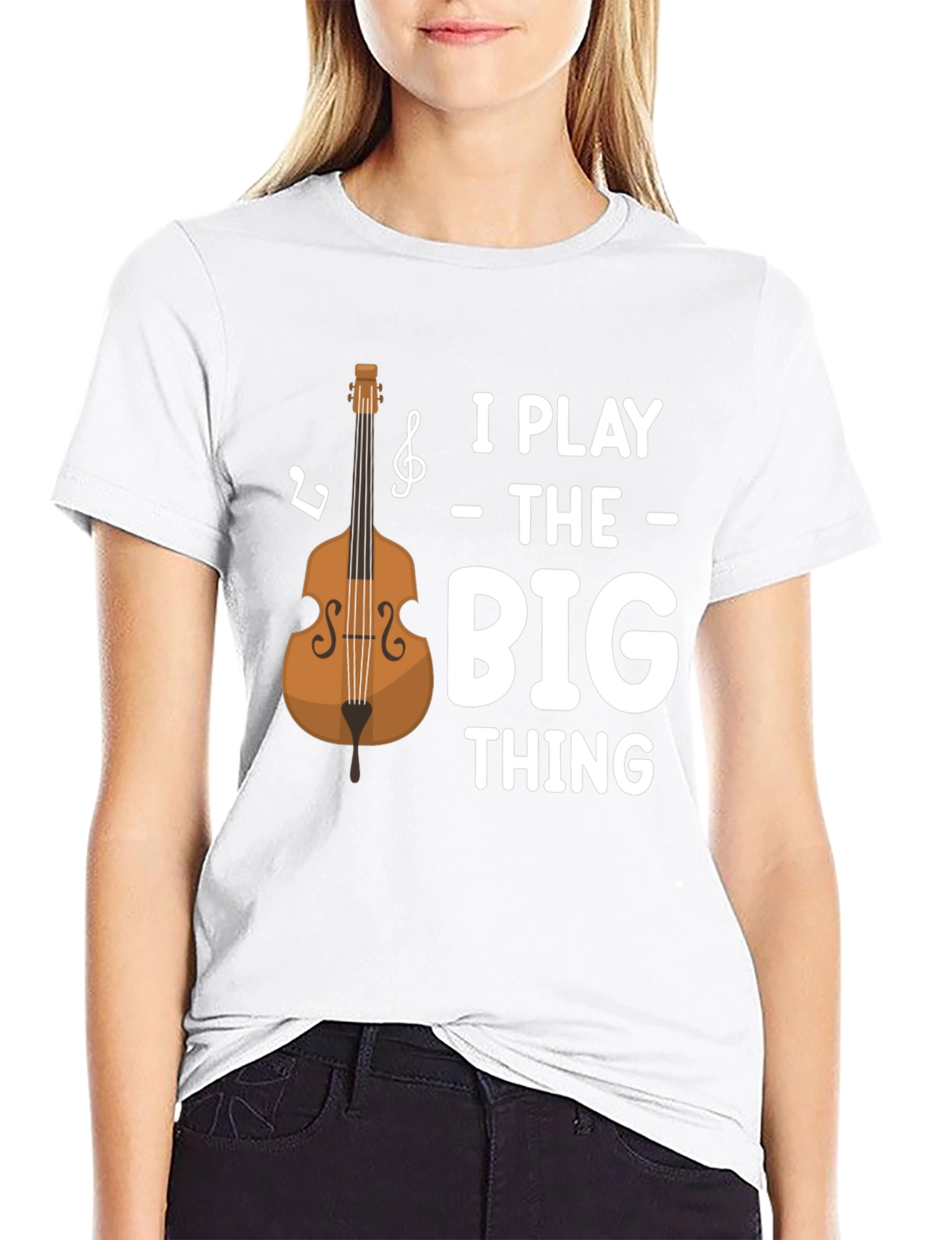 Black I Play the Big Thing T-Shirt - Bass Guitar Tee view 9