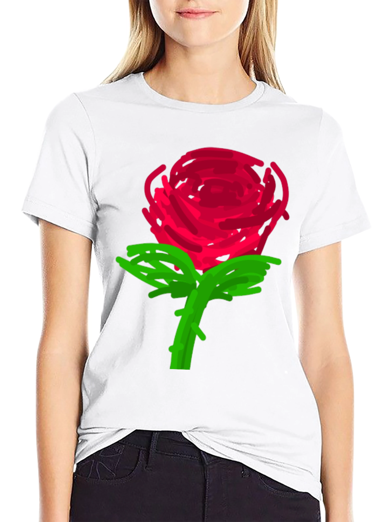 Rose Graphic Black T-Shirt - 9