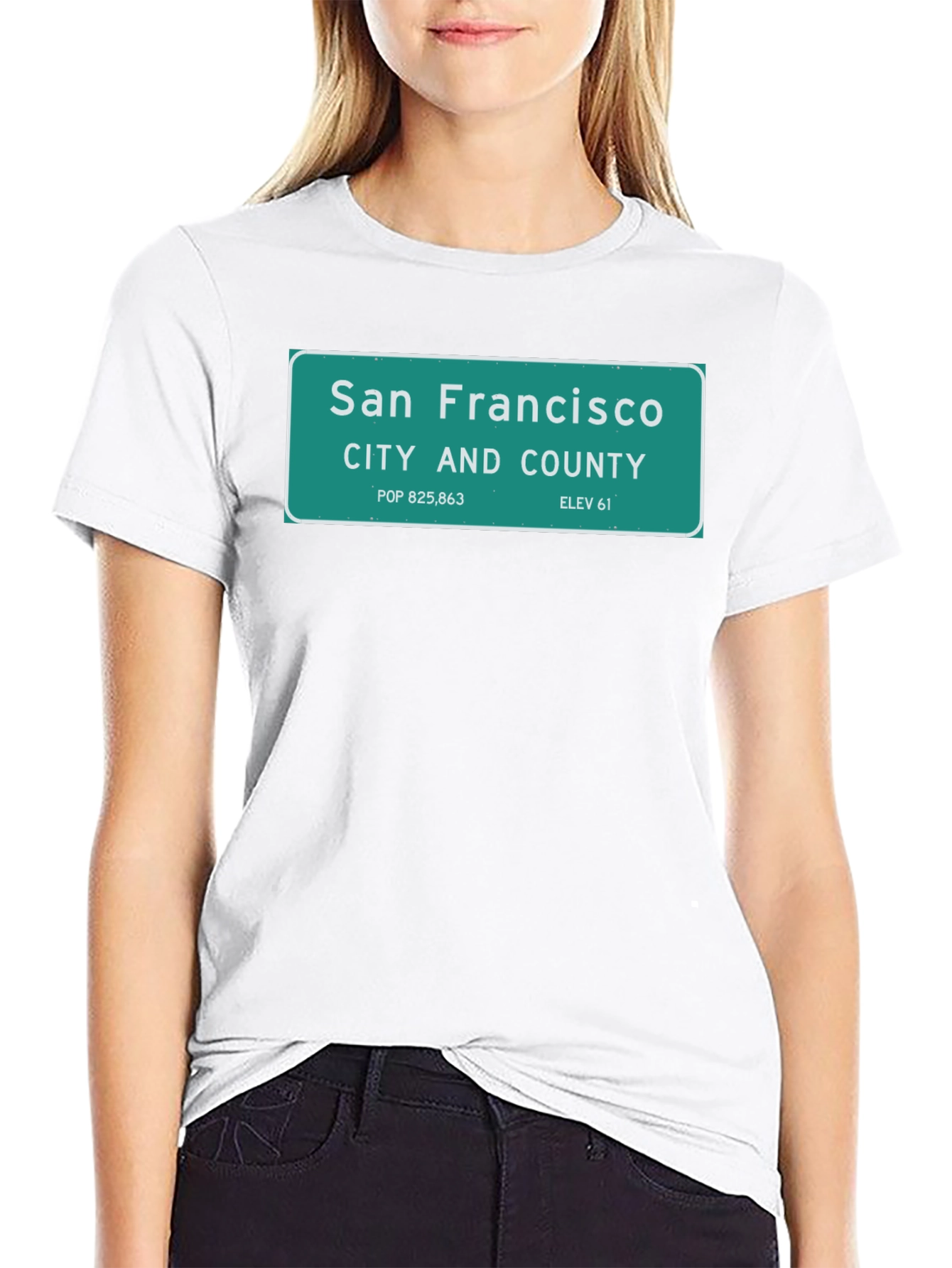 Black San Francisco City Sign T-Shirt - Black view 9