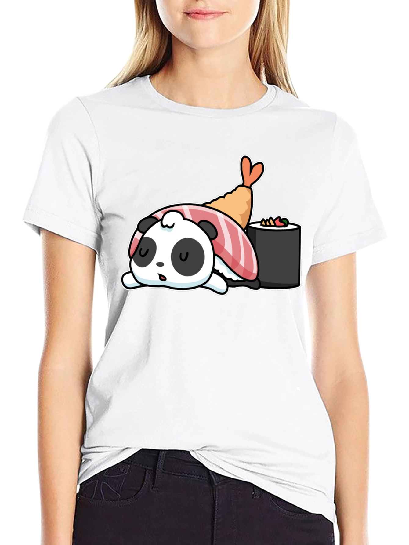 Black Sushi Panda Graphic Tee view 9