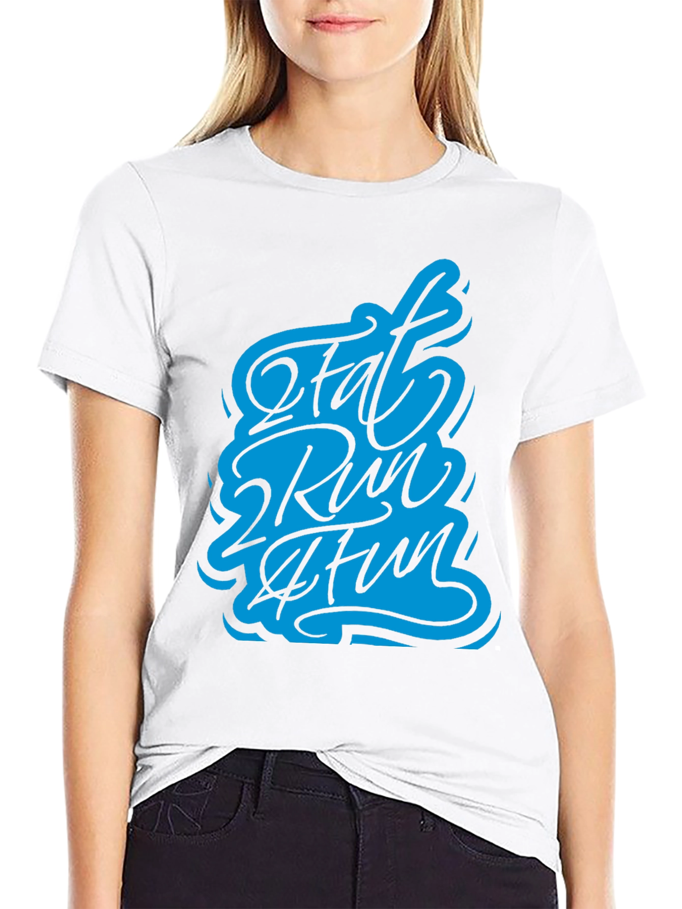 Black Fat 2 Run 2 Fun Graphic T-Shirt - Black view 9