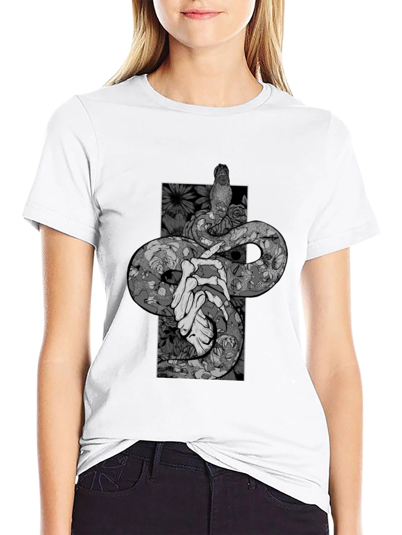 Black Snake & Bones Graphic Black T-Shirt view 9